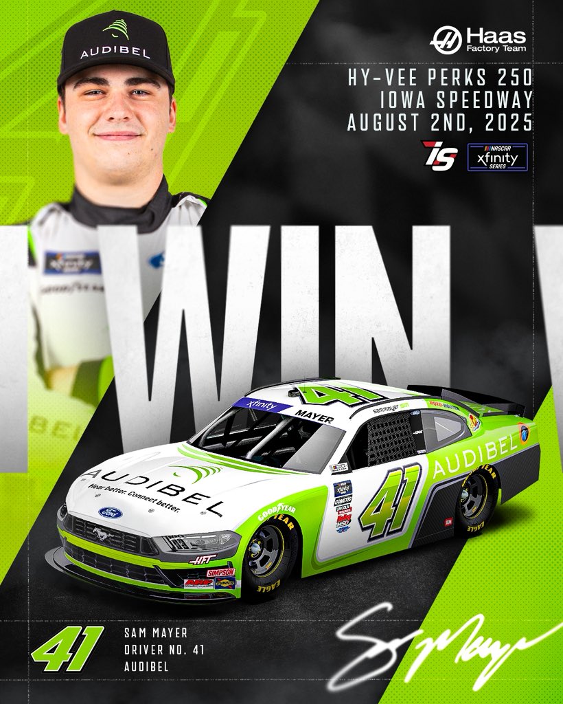 HaasFactoryTeam's tweet image. SAM MAYER WINS AT IOWA! 🌽