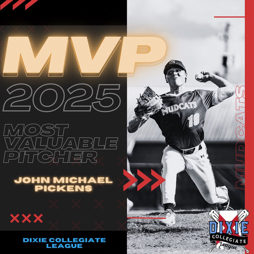 Dixie Collegiate League (@dixieclbaseball) on Twitter photo Congratulations to John Michael Pickens (<a href="/JohnMichaelPic/">John Michael Pickens</a>) of <a href="/MT_Baseball/">Middle Tennessee Baseball</a> on being voted the Most Valuable Pitcher in the Dixie Collegiate League in 2025! Congratulations to John Michael Pickens (<a href="/JohnMichaelPic/">John Michael Pickens</a>) of <a href="/MT_Baseball/">Middle Tennessee Baseball</a> on being voted the Most Valuable Pitcher in the Dixie Collegiate League in 2025!