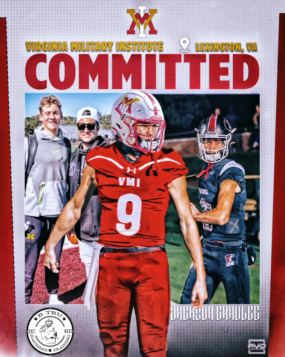 Baylin Trujillo (@baylintrujillo) on Twitter photo 🚨QB TRAINEE COMMITMENT🚨
2026 QB Trainee <a href="/JacksonGravlee/">Jackson Gravlee 6'5" 221lb QB</a> has COMMITTED to VIRGINIA MILITARY INSTITUTE (VMI)‼️Appreciate you <a href="/CoachMeyer9/">Greg Meyer</a> 🦘#RahVaMil
Jackson, you’ve continued to work even when you couldn’t see the outcome. You made countless trips from Virginia to Orlando to 🚨QB TRAINEE COMMITMENT🚨
2026 QB Trainee <a href="/JacksonGravlee/">Jackson Gravlee 6'5" 221lb QB</a> has COMMITTED to VIRGINIA MILITARY INSTITUTE (VMI)‼️Appreciate you <a href="/CoachMeyer9/">Greg Meyer</a> 🦘#RahVaMil
Jackson, you’ve continued to work even when you couldn’t see the outcome. You made countless trips from Virginia to Orlando to