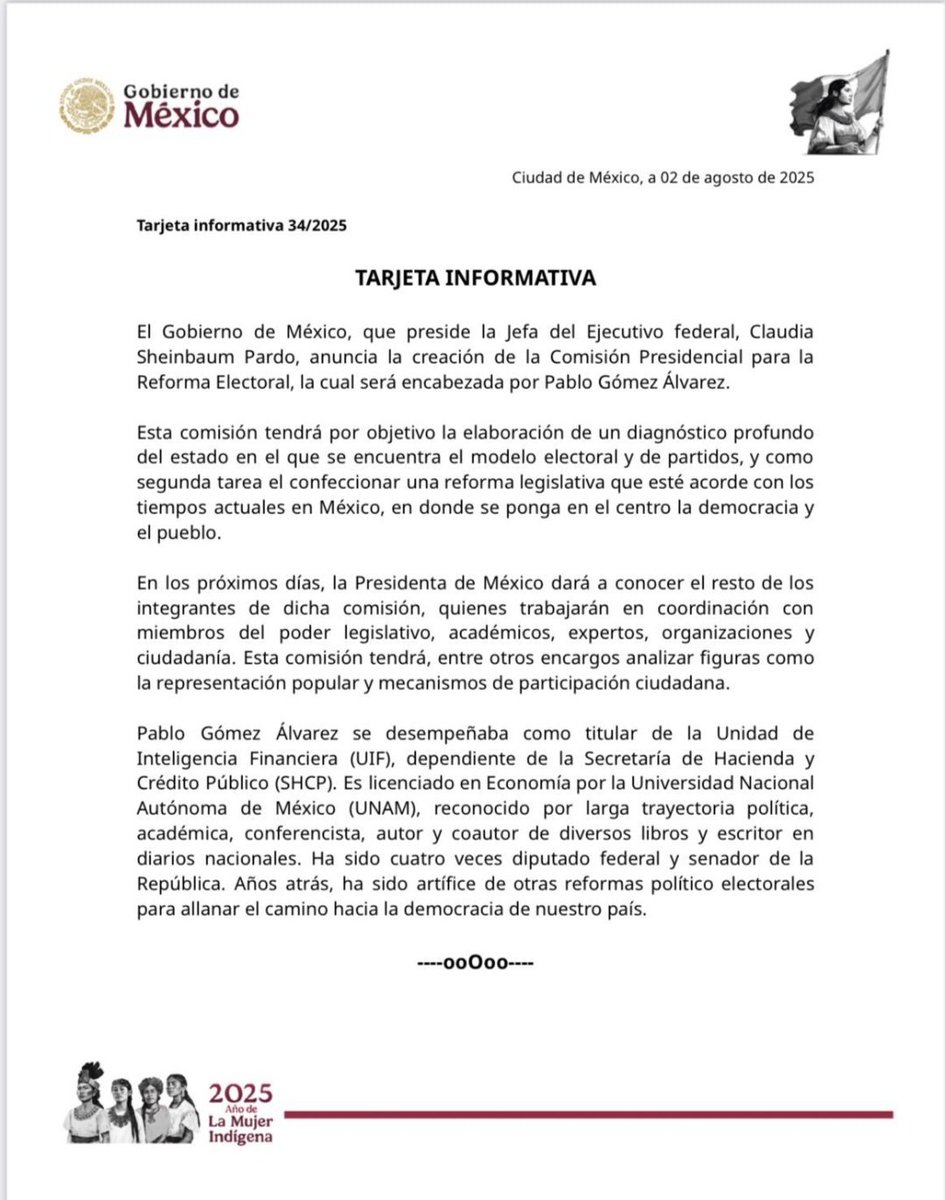 Entiendo que quiten de la UIF a Pablo Gómez, quien politizó el trabajo de la unidad. Es terrible que le encarguen la reforma electoral. Es como si hubieran puesto a Manuel Bartlett a hacer las reformas electorales de los noventa.