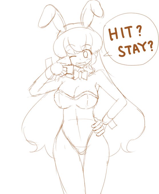 WIP バニーティラ微調整
このあとペン入れいけそう～ 