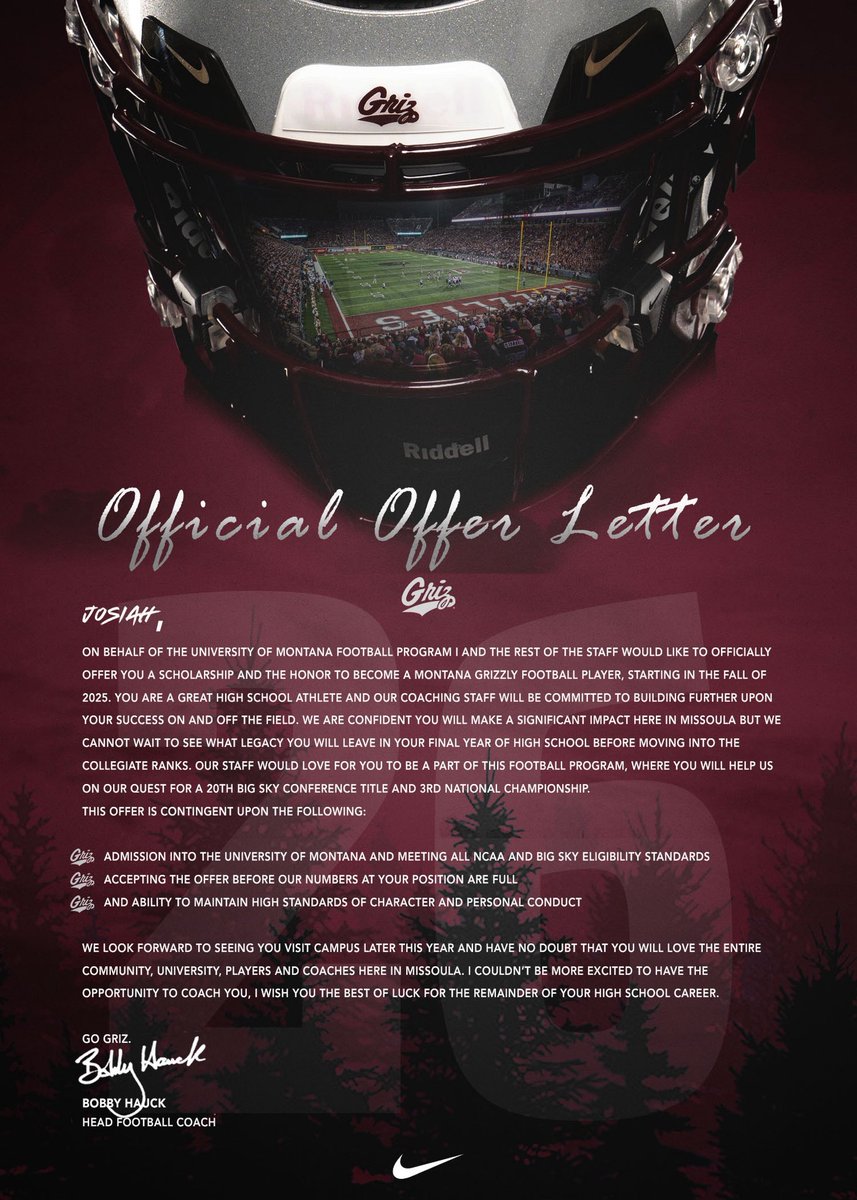 I’m blessed and can’t wait to be apart of the Griz!!