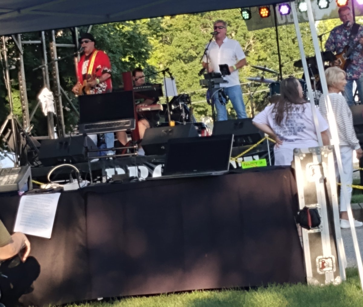 Enjoying live music from Project 19 Music on the Depot in New Palestine, IN Great Tribute Band that does unique covers! Nice Crowd Awesome Evening!