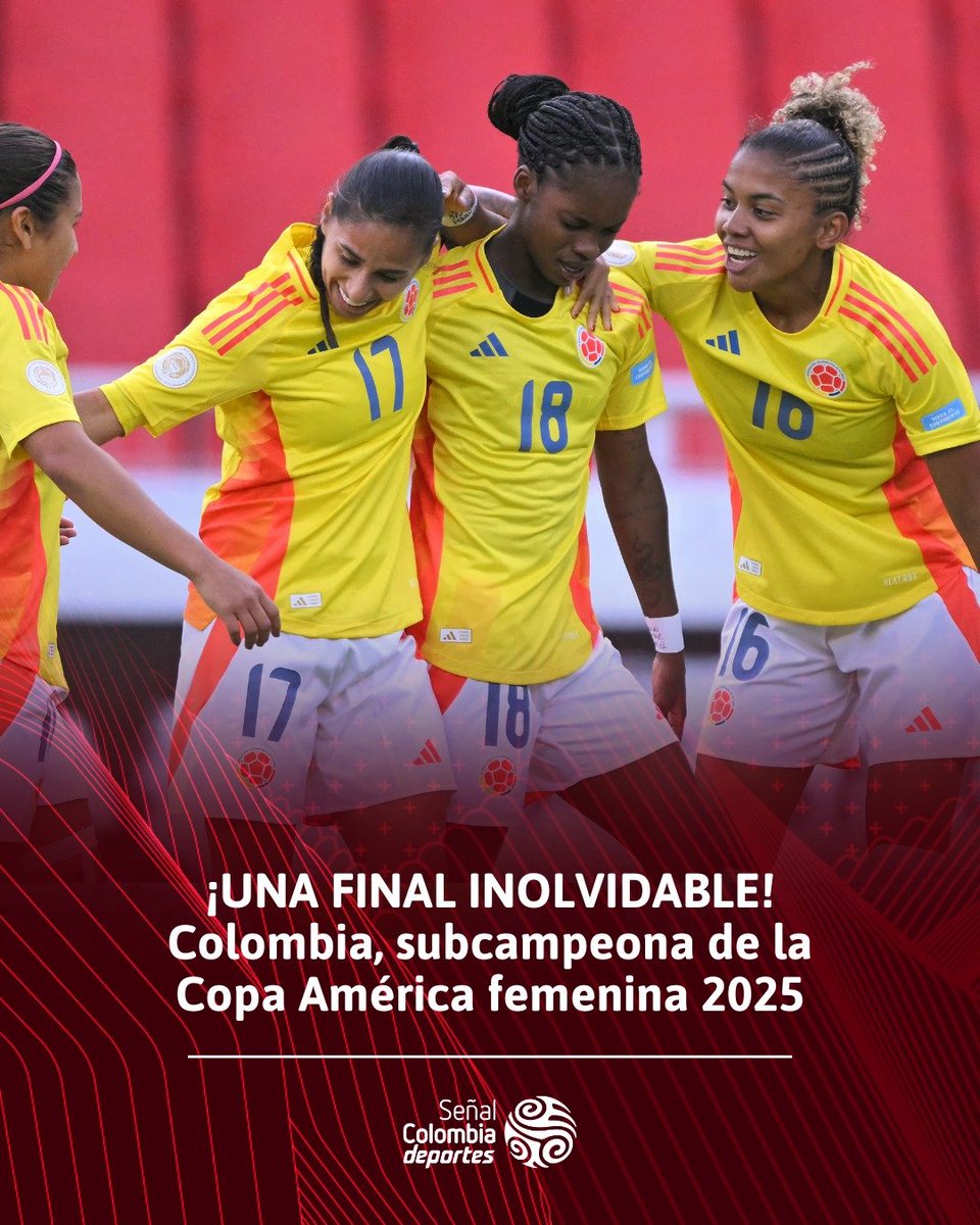 ¡SIEMPRE GRANDES! ¡SIEMPRE GUERRERAS! Aplausos para la Selección Colombia Femenina por su inmensa participación y lograr el subcampeonato 🥈 en la Copa América Femenina 2025 👏🏻👏🏻👏🏻👏🏻👏🏻