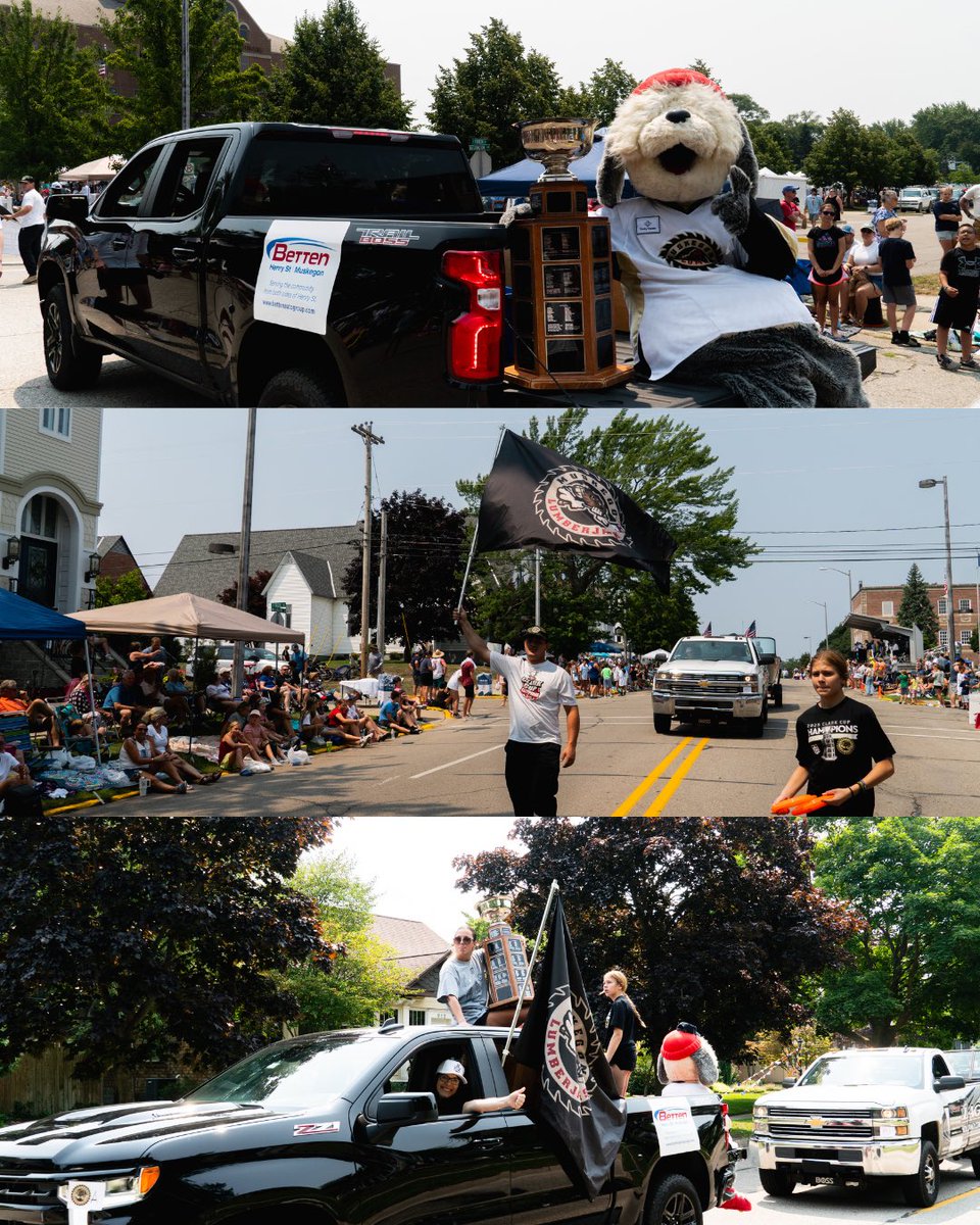 The Lumberjacks and Timber had a great time at the Coast Guard Parade today celebrating the U.S. Coast Guard⚓️

Thank you to Betten Baker of Muskegon for the truck!

If you were able to snag some Jacks Merch send us a photo!

#ChopChop | #GetJACKD | #ClarkCupChampions | #USHL |