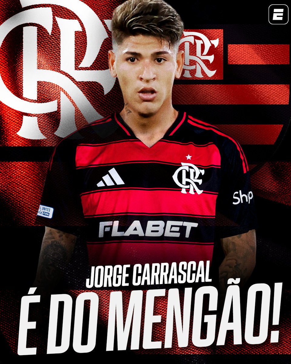 CARRASCAL É DO FLAMENGO! 🔥  
O meia colombiano de 27 anos vai brilhar com o Manto, fã de esporte?  

#FutebolNaESPN #CRF #Flamengo