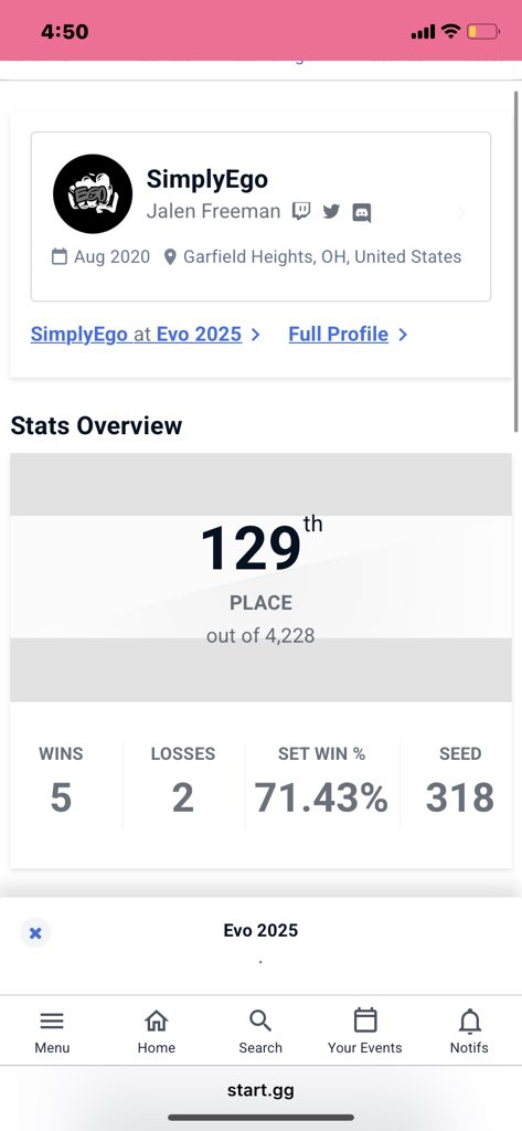 Out at 129th lost 2-1 to Yanai good run for my first evo will be back and do even better next time ❤️ #EVO2025 <a href="/STierGamingCo/">STG</a>