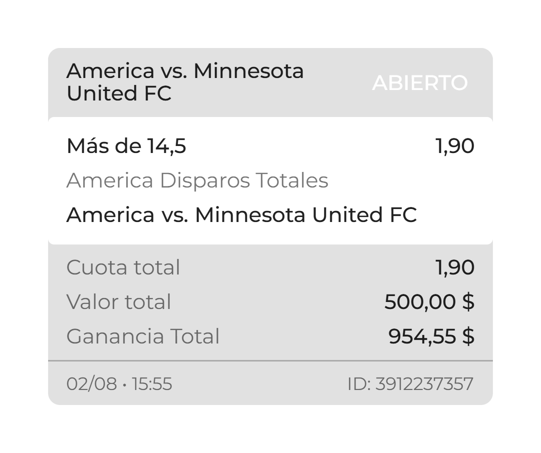 MIKLO APP (@mikloapp) on Twitter photo 📊PICK LEAGUE CUP📊
America VS Minnesota
🔥 América Over 14.5 Disparos Totales 🔥
Momio de 1.90 💰 ¡Van a llover tiros!
Súmate a mis apuestas con el código MIKLO
🎯 Regístrate: micasino.com/?pc=MIKLO
Y sigue a <a href="/Micasinocom/">MiCasino.com | Apuestas deportivas</a> para más datos y promos ⚽💵 📊PICK LEAGUE CUP📊
America VS Minnesota
🔥 América Over 14.5 Disparos Totales 🔥
Momio de 1.90 💰 ¡Van a llover tiros!
Súmate a mis apuestas con el código MIKLO
🎯 Regístrate: micasino.com/?pc=MIKLO
Y sigue a <a href="/Micasinocom/">MiCasino.com | Apuestas deportivas</a> para más datos y promos ⚽💵