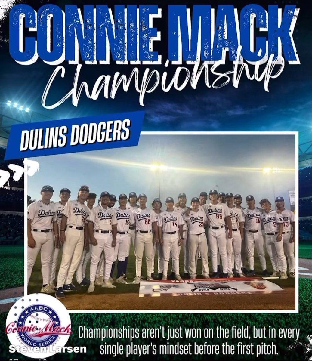 Your ⁦<a href="/DulinsDodgers/">Dulins Dodgers</a>⁩ are 2 hours away from first pitch.  Taking on the defending champs ⁦<a href="/conniemackwsbb/">Connie Mack World Series</a>⁩. Don’t miss us on National TV ⁦<a href="/CBSSports/">CBS Sports</a>⁩ (9 pm CST)

⁦<a href="/dulins_dodgers/">DulinsDodgersTexas</a>⁩