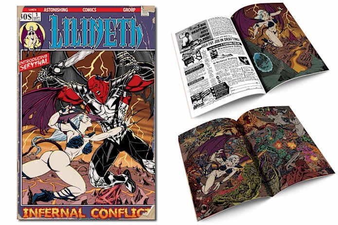 andysmithart's tweet image. Limited to 100 copies grab this Retro edition printed on newsprint for the classic comic feel! Signed and numbered with a COA. 
indiegogo.com/projects/lilin… Lilineth: Infernal Conflict, a dark-fantasy epic! | Indiegogo