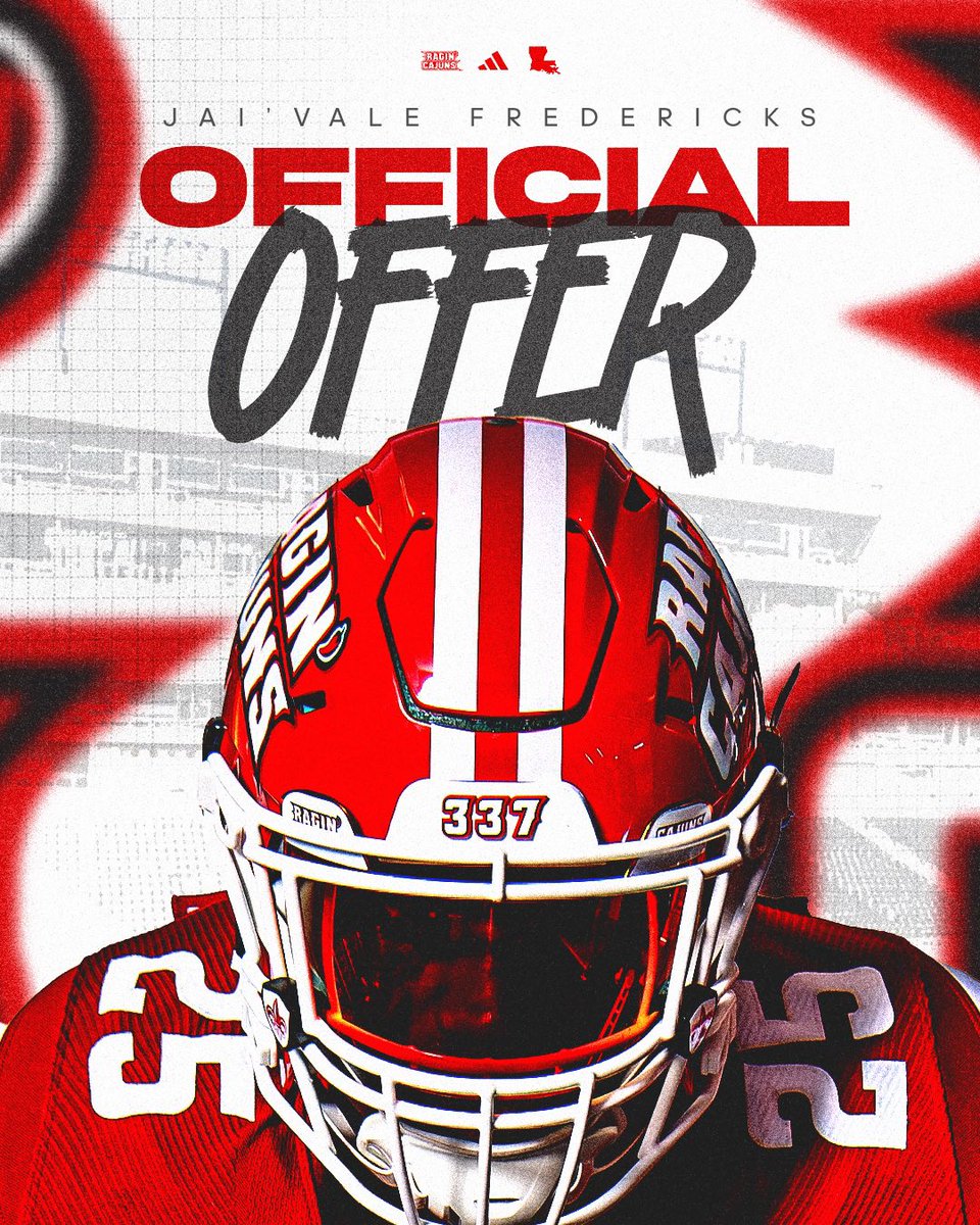 Jai'Vale Fredericks (@fredericksjai) on Twitter photo Blessed to re-offered to ULL
Go Cajuns🌶️🌶️
<a href="/PjBurkhalter/">Pj Burkhalter</a>
<a href="/RaginCajunsFB/">Louisiana Ragin’ Cajuns® Football</a> Blessed to re-offered to ULL
Go Cajuns🌶️🌶️
<a href="/PjBurkhalter/">Pj Burkhalter</a>
<a href="/RaginCajunsFB/">Louisiana Ragin’ Cajuns® Football</a>
