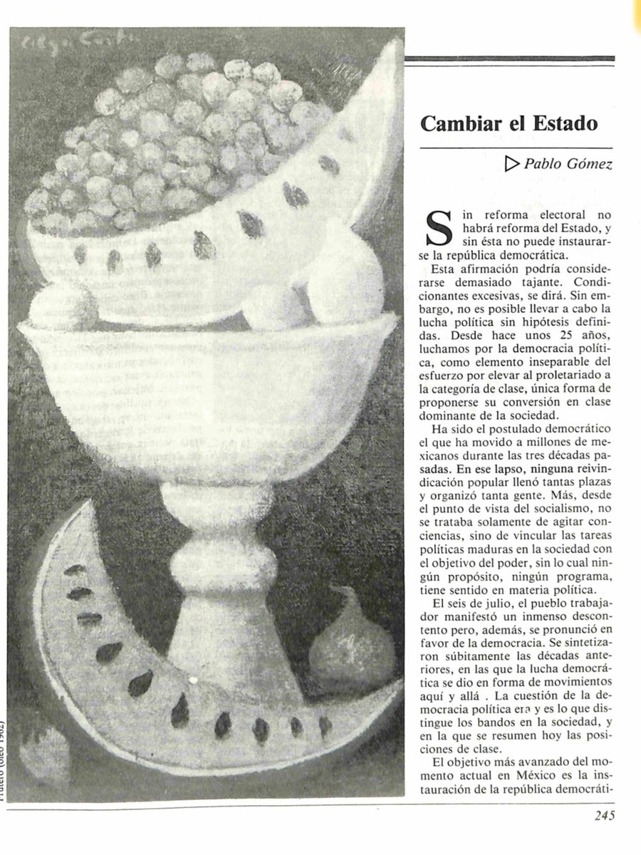 En 1989 <a href="/PabloGomez1968/">Pablo Gómez</a> reflexionaba sobre la transformación del Estado y la necesidad de una reforma electoral. 

🔗 drive.google.com/file/d/1_ZxtvE…