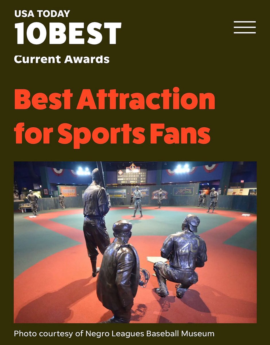 Bob Kendrick (@nlbmprez) on Twitter photo Thanks to all who continue to vote for the <a href="/NLBMuseumKC/">Negro Leagues Baseball Museum</a> in <a href="/USATODAY/">USA TODAY</a>โs Top 10 BEST ATTRACTION FOR SPORTS FANS!
This week, we jumped 3 spots into 4th place! Remember: You can vote daily thru Aug. 18th. Cast your vote for the NLBM at:
10best.usatoday.com/awards/negro-lโฆ
<a href="/MLB/">MLB</a> <a href="/Royals/">Kansas City Royals</a> Thanks to all who continue to vote for the <a href="/NLBMuseumKC/">Negro Leagues Baseball Museum</a> in <a href="/USATODAY/">USA TODAY</a>โs Top 10 BEST ATTRACTION FOR SPORTS FANS!
This week, we jumped 3 spots into 4th place! Remember: You can vote daily thru Aug. 18th. Cast your vote for the NLBM at:
10best.usatoday.com/awards/negro-lโฆ
<a href="/MLB/">MLB</a> <a href="/Royals/">Kansas City Royals</a>