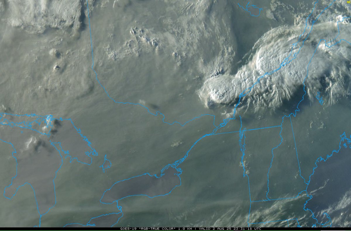 Looking at true color satellite this afternoon, air quality overnight into Sunday and beyond is shaping up to be unhealthy and downright nasty.
White = clouds
Brown/gray = smoke