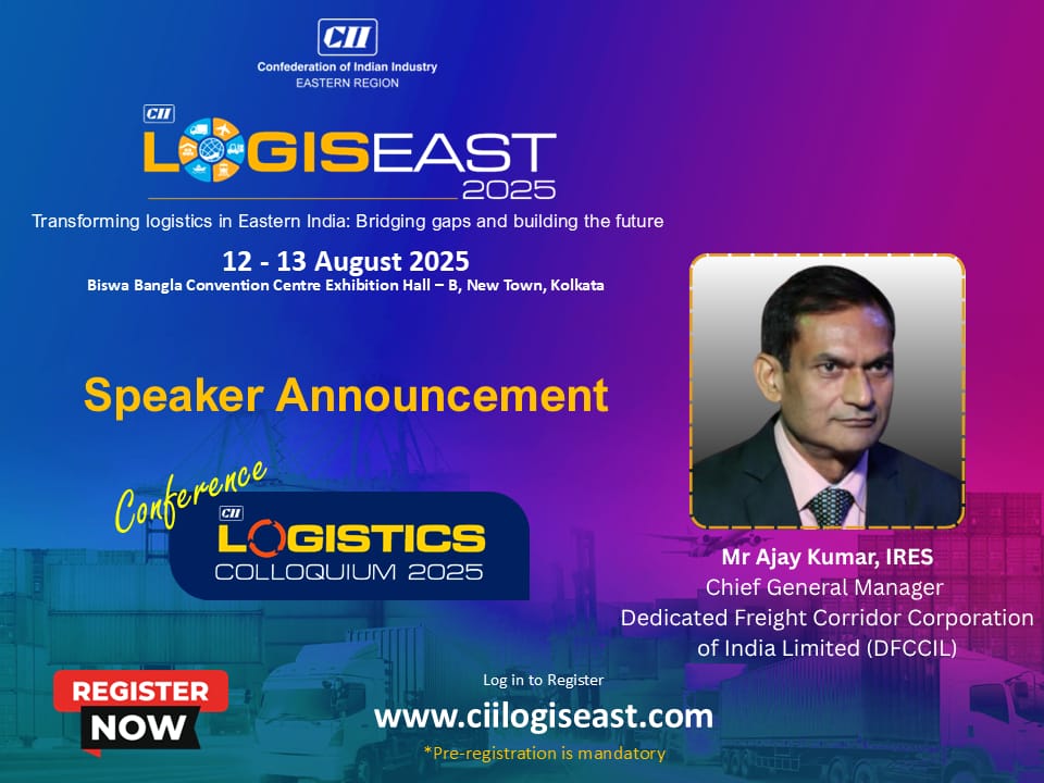 CII Eastern Region (@cii4er) on Twitter photo ๐ ๐๐ป๐ป๐ผ๐๐ป๐ฐ๐ถ๐ป๐ด ๐ฎ ๐๐ฒ๐ ๐ฆ๐ฝ๐ฒ๐ฎ๐ธ๐ฒ๐ฟ ๐ฎ๐ ๐๐๐ ๐๐ผ๐ด๐ถ๐๐๐ฎ๐๐ ๐ฎ๐ฌ๐ฎ๐ฑ!
We are pleased to welcome Mr Ajay Kumar, IRES, Chief General Manager, DFCCIL, as a distinguished speaker at CII LogisEast 2025.
๐
๐ญ๐ฎ-๐ญ๐ฏ ๐๐๐ด๐๐๐ ๐ฎ๐ฌ๐ฎ๐ฑ
๐ ๐๐ถ๐๐๐ฎ ๐ ๐๐ป๐ป๐ผ๐๐ป๐ฐ๐ถ๐ป๐ด ๐ฎ ๐๐ฒ๐ ๐ฆ๐ฝ๐ฒ๐ฎ๐ธ๐ฒ๐ฟ ๐ฎ๐ ๐๐๐ ๐๐ผ๐ด๐ถ๐๐๐ฎ๐๐ ๐ฎ๐ฌ๐ฎ๐ฑ!
We are pleased to welcome Mr Ajay Kumar, IRES, Chief General Manager, DFCCIL, as a distinguished speaker at CII LogisEast 2025.
๐
๐ญ๐ฎ-๐ญ๐ฏ ๐๐๐ด๐๐๐ ๐ฎ๐ฌ๐ฎ๐ฑ
๐ ๐๐ถ๐๐๐ฎ