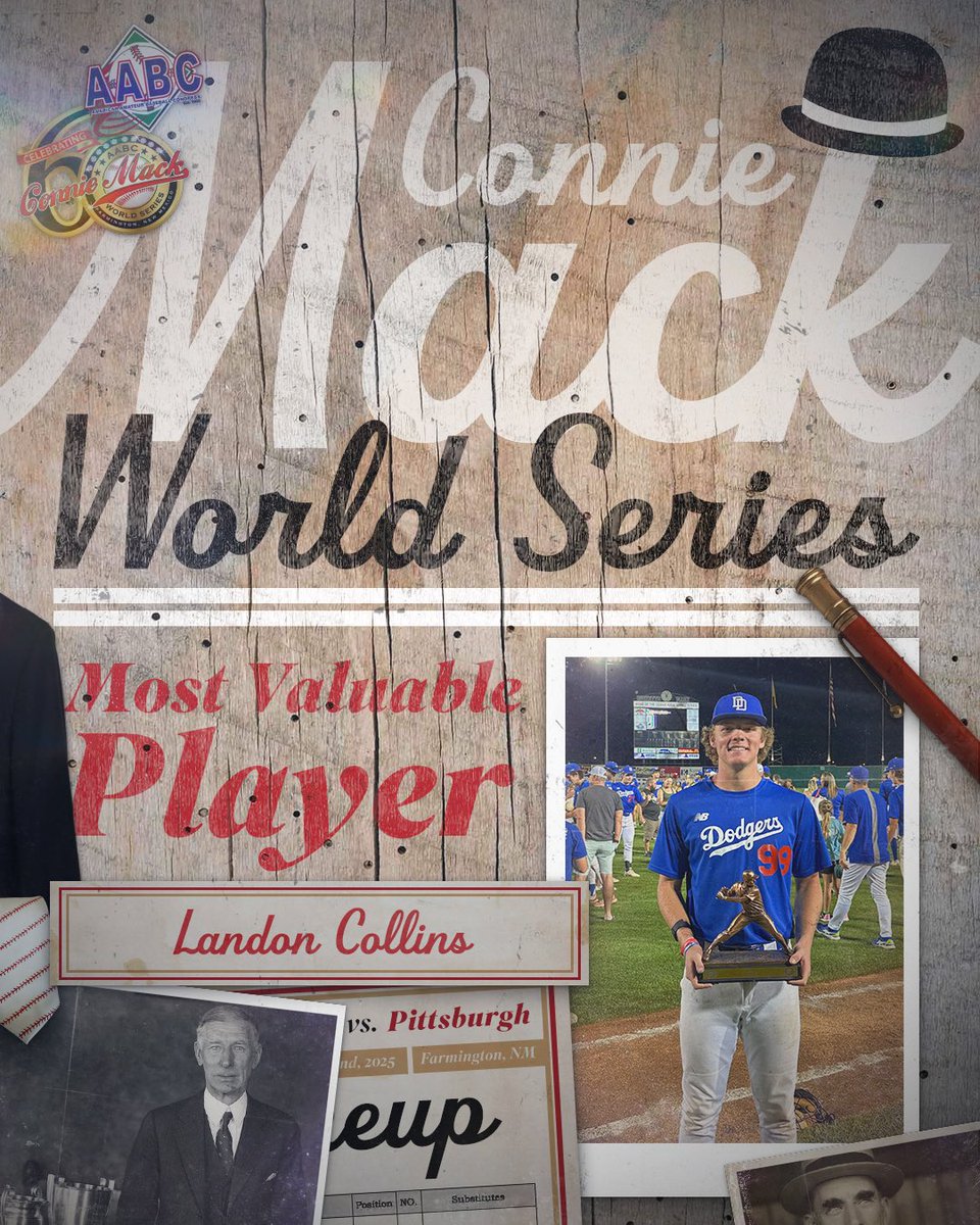 Congratulations to <a href="/dulins_dodgers/">DulinsDodgersTexas</a>’ Landon Collins (<a href="/LCollinsBSBL/">Landon Collins</a>) on being named the MVP of the 2025 Connie Mack World Series (<a href="/conniemackwsbb/">Connie Mack World Series</a>)!

Friendswood (TX) 2026 • <a href="/TTU_Baseball/">Texas Tech Baseball</a> commit

<a href="/FiveToolTexas/">✭Five Tool Texas✭</a> / #ConnieMack25 

Profile: fivetool.org/players/59aa99…