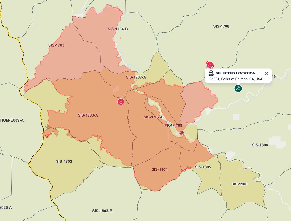 InfernoWatch24's tweet image. UPDATE (#ButlerFire): the fire is holding at 21,057 with 89% containment. Mostly evacuation warnings (Yellow) in place. They are the following: 

FRK-1709
SIS-1707-A
SIS-1707-B
SIS-1802
SIS-1803-A
SIS-1804
SIS-1805
SIS-1906

They are shown in the Genasys Project map below (This