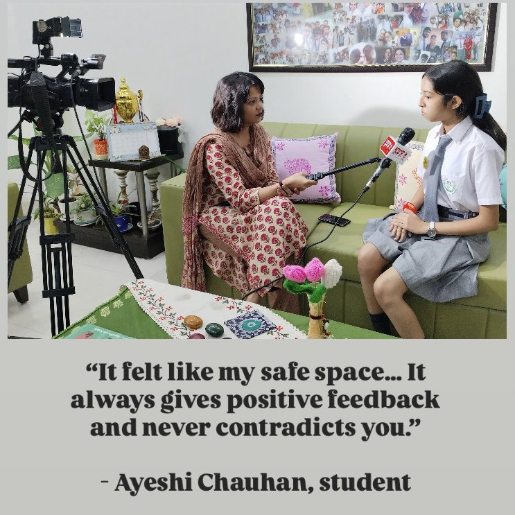 Aparna Bose (@aparnabose4) on Twitter photo <a href="/PTI_News/">Press Trust of India</a> A 16-year-old student confessed that she shared her personal issues with AI bots numerous times out of "fear of being judged" in real life.
“It took me some time to realise the AI bot wasn't mentoring me or giving me real guidance,” she told <a href="/PTI_News/">Press Trust of India</a> <a href="/PTI_News/">Press Trust of India</a> A 16-year-old student confessed that she shared her personal issues with AI bots numerous times out of "fear of being judged" in real life.
“It took me some time to realise the AI bot wasn't mentoring me or giving me real guidance,” she told <a href="/PTI_News/">Press Trust of India</a>