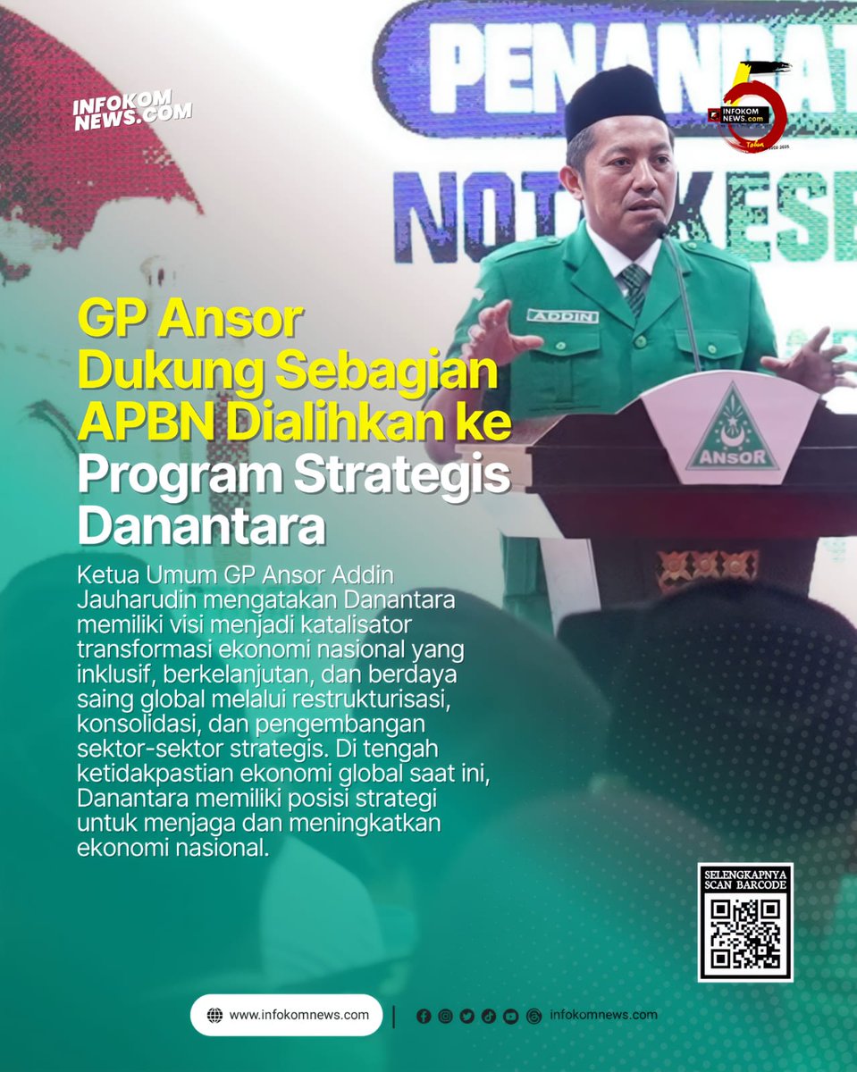 GP Ansor Dukung Sebagian APBN Dialihkan ke Program Strategis Danantara

infokomnews.com/portals/berita…