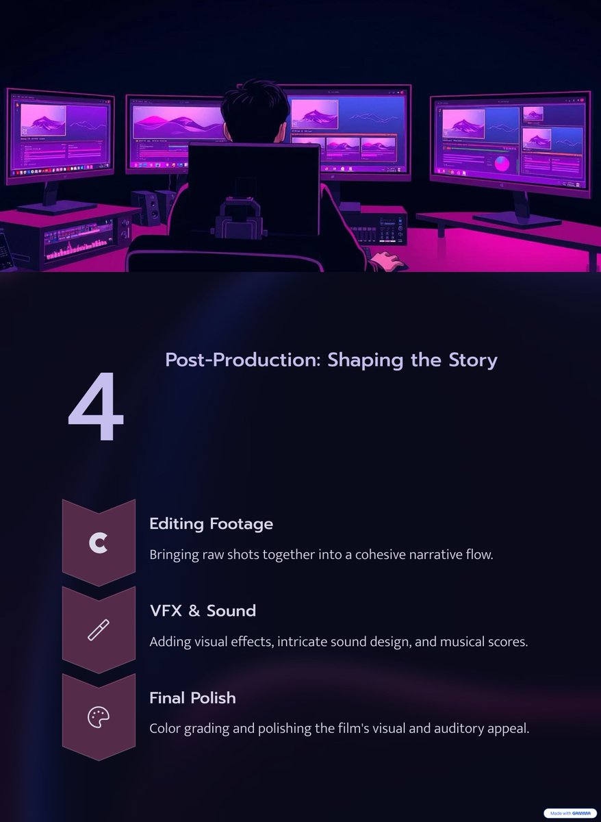 amonra_edukos's tweet image. Lights, Camera, Action! A Guide to the 7 Stages of Film Production

#filming #movieproduction #soundengineer #musicproduction #lightsactioncamera #moviedirection
