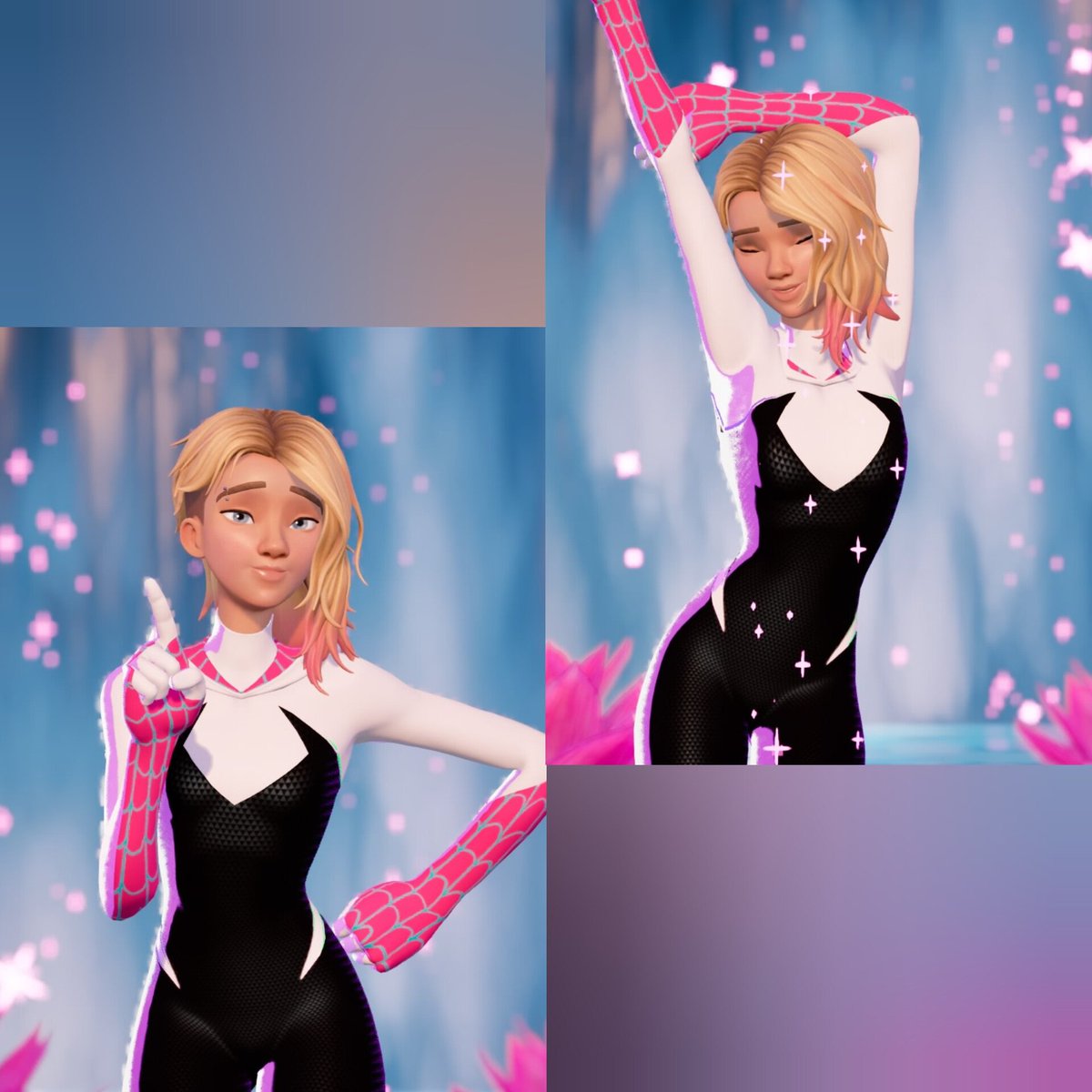Flutter2019's tweet image. New post on my Instagram 
Spider-Gwen🩷🤍🕸️
USE the code HA12, M8V and PATUS on the store 
Model: @Flutter2019
Map: @//imave__ on Instagram