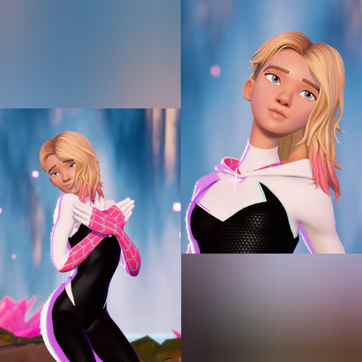 Flutter2019's tweet image. New post on my Instagram 
Spider-Gwen🩷🤍🕸️
USE the code HA12, M8V and PATUS on the store 
Model: @Flutter2019
Map: @//imave__ on Instagram