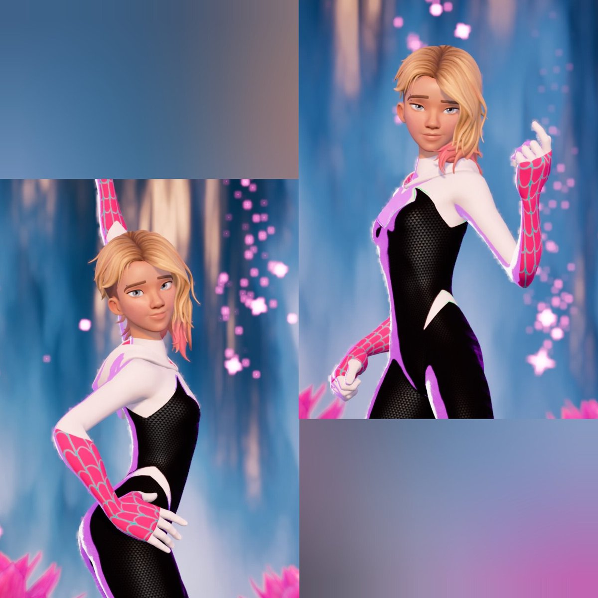 Flutter2019's tweet image. New post on my Instagram 
Spider-Gwen🩷🤍🕸️
USE the code HA12, M8V and PATUS on the store 
Model: @Flutter2019
Map: @//imave__ on Instagram