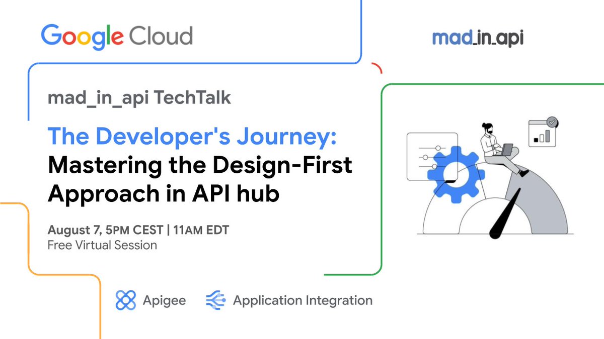 mad_in_api's tweet image. Design-first APIs from spec to deployment.
🗓️Aug 7 – ⏰ 5:00 pm (CEST)
Live with @GoogleCloud’s David Rush
🔗 RSVP for free: rsvp.withgoogle.com/events/apigee-…
#madinapi #APIhub #Apigee