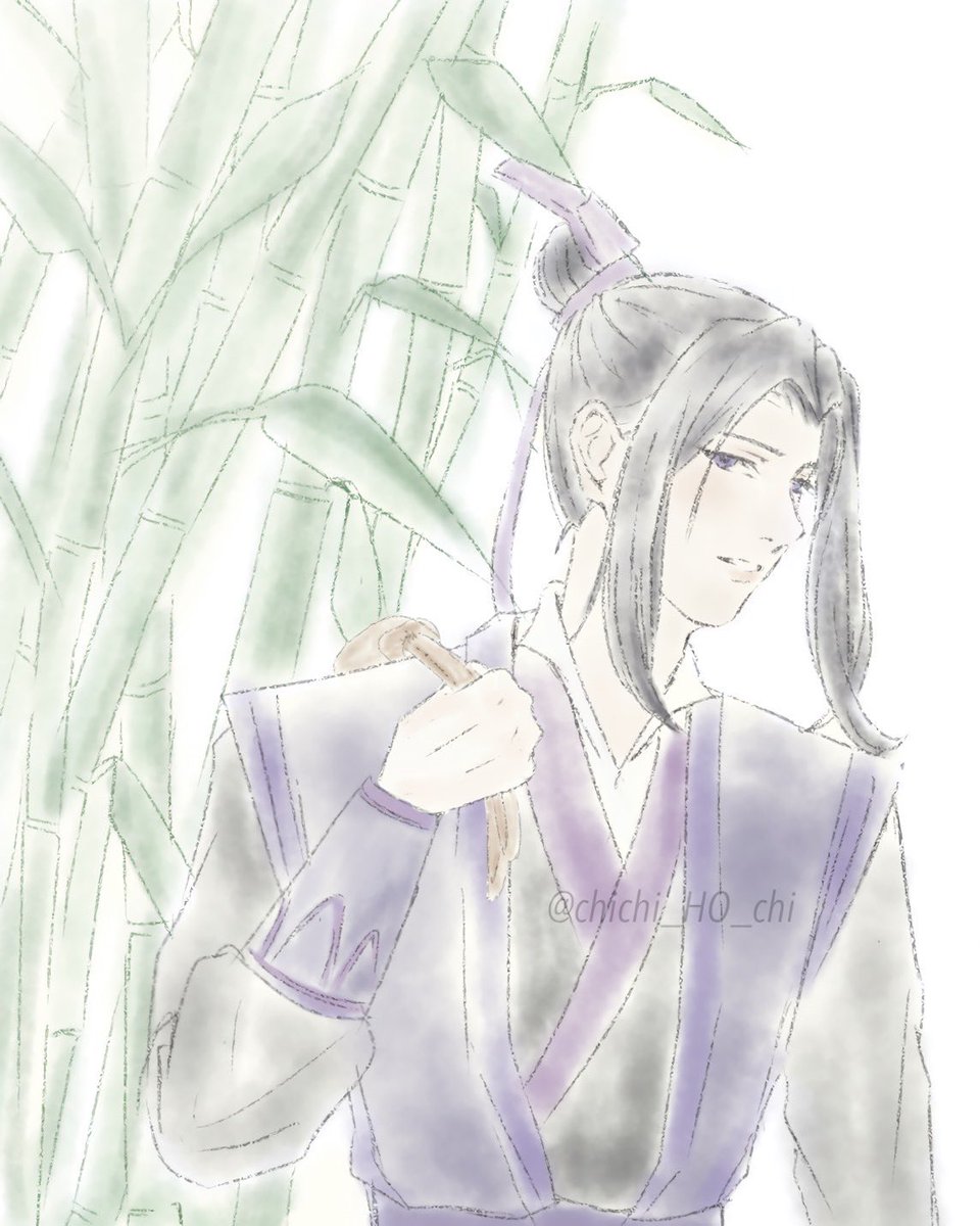 夏休みの宿題で出される絵みたいなテイストの江澄
 #MDZS  #江澄