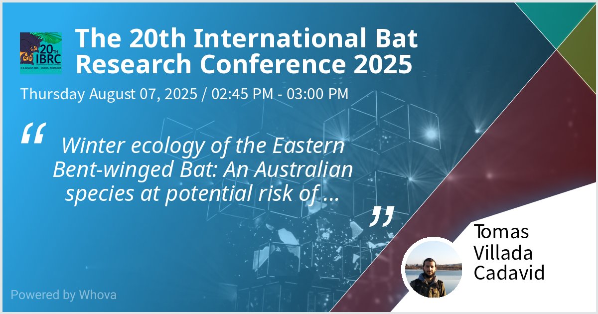 I am speaking at The 20th International Bat Research Conference 2025. Please check out my talk if you're attending the event! #ibrc2025