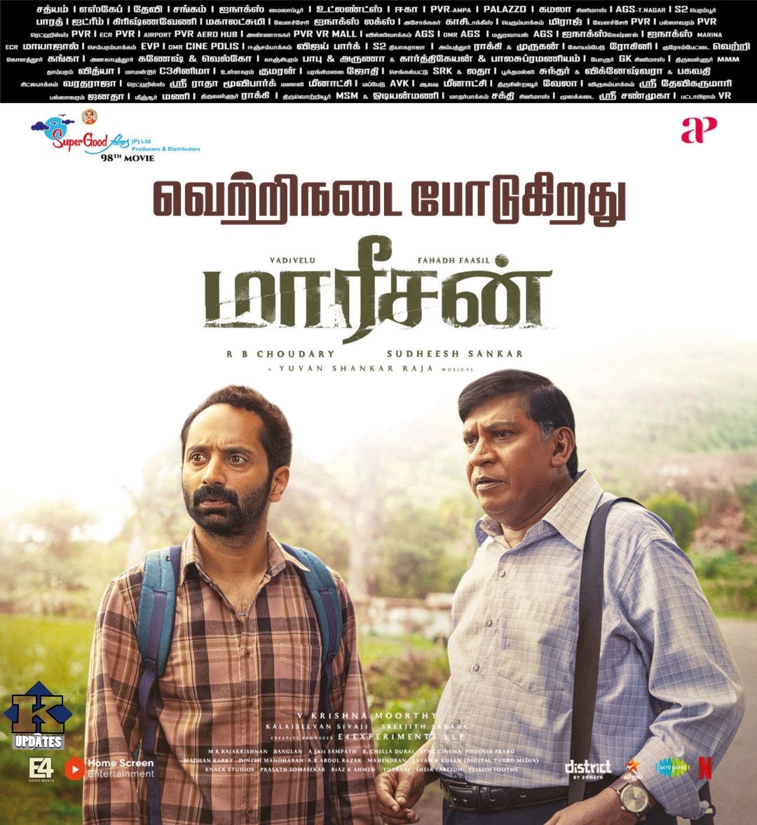 Kollywood Updates (@kollyupdates) on Twitter photo #Maareesan வெற்றி நடைபோடுகிறது
Running Successfully
<a href="/SuperGoodFilms_/">Super Good Films</a> <a href="/thisisysr/">Raja yuvan</a> #FahadhFaasil #FaFa #Vadivelu #SudheeshSankar <a href="/actorvivekpra/">Actor Vivek Prasanna</a> #FiveStar @krishnakum25249 <a href="/moorthyisfine/">krishna moorthy </a> <a href="/dopkalai/">Kalaiselvan</a> <a href="/sreejithsarang/">Sreejith Sarang</a> #Maareesan வெற்றி நடைபோடுகிறது
Running Successfully
<a href="/SuperGoodFilms_/">Super Good Films</a> <a href="/thisisysr/">Raja yuvan</a> #FahadhFaasil #FaFa #Vadivelu #SudheeshSankar <a href="/actorvivekpra/">Actor Vivek Prasanna</a> #FiveStar @krishnakum25249 <a href="/moorthyisfine/">krishna moorthy </a> <a href="/dopkalai/">Kalaiselvan</a> <a href="/sreejithsarang/">Sreejith Sarang</a>