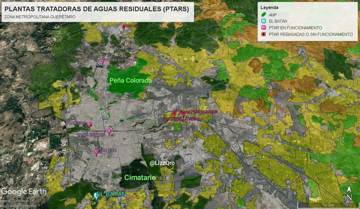 LizzQro's tweet photo. Entiende @gobqro:
Un "Sistema Batán" significa mantener las #Ptars que hay:
-2 que no funcionan en el Marques, y hoy echa Agua residual al #RíoQuerétaro
-1 en el PIQ, rebasada, y todo va a el #Arenal
No puedes crear un "nuevo sistema" solo ignorando lo que hay. #NoAlBatán https://t.co/w5jsm6kj7u