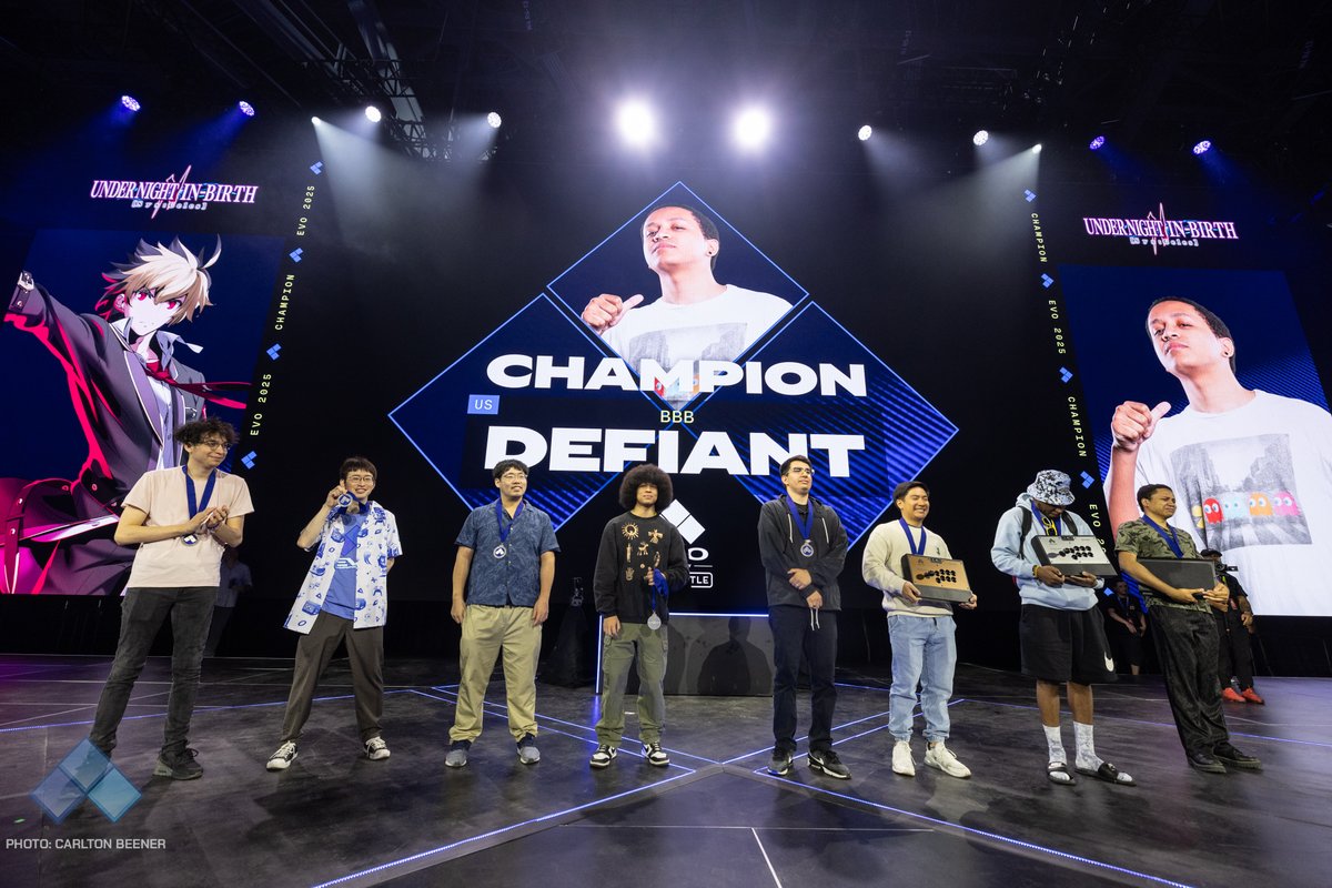 Evo (@evo) on Twitter photo Congratulations to Top 8 of UNDER NIGHT IN-BIRTH II Sys:Celes at #Evo2025.
🥇 <a href="/Defiant_def/">BBB | Defiant</a>
🥈 <a href="/BigBlack45209/">PAR | BigBlack</a>
🥉 <a href="/Knottts/">knotts</a>
🏅 <a href="/ESFCMario/">Mario</a>
🏅 <a href="/kotakota0312/">捨て猫</a>
🏅 <a href="/Revert_Me/">Revert</a>
🏅 <a href="/senaru865583/">せなる</a>
🏅 <a href="/OmniDeag/">BBB | OmniDeag</a> Congratulations to Top 8 of UNDER NIGHT IN-BIRTH II Sys:Celes at #Evo2025.
🥇 <a href="/Defiant_def/">BBB | Defiant</a>
🥈 <a href="/BigBlack45209/">PAR | BigBlack</a>
🥉 <a href="/Knottts/">knotts</a>
🏅 <a href="/ESFCMario/">Mario</a>
🏅 <a href="/kotakota0312/">捨て猫</a>
🏅 <a href="/Revert_Me/">Revert</a>
🏅 <a href="/senaru865583/">せなる</a>
🏅 <a href="/OmniDeag/">BBB | OmniDeag</a>