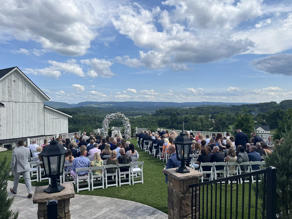 “Country roads. Take me home.”

Grateful to officiate Hannah &amp; Brad’s wedding at the beautiful Tuscan Ridge (Morgantown, WV). It was extra special b/c Hannah was one of my first youth group students in Waynesburg! #CrossroadsWedding #Grateful
