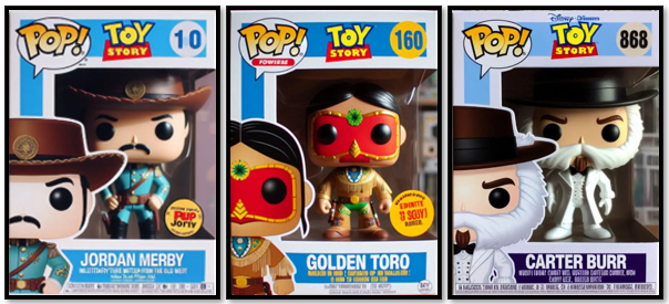 NoxMagos777's tweet photo. estos son los tres nuevos personajes de toy story un militar mercenario, el jefe de los navajos y un antiguo sherif convertido en leyenda y fantasma #FunkoPOP #pixar @Pixar https://t.co/eQU7M4ZWSB