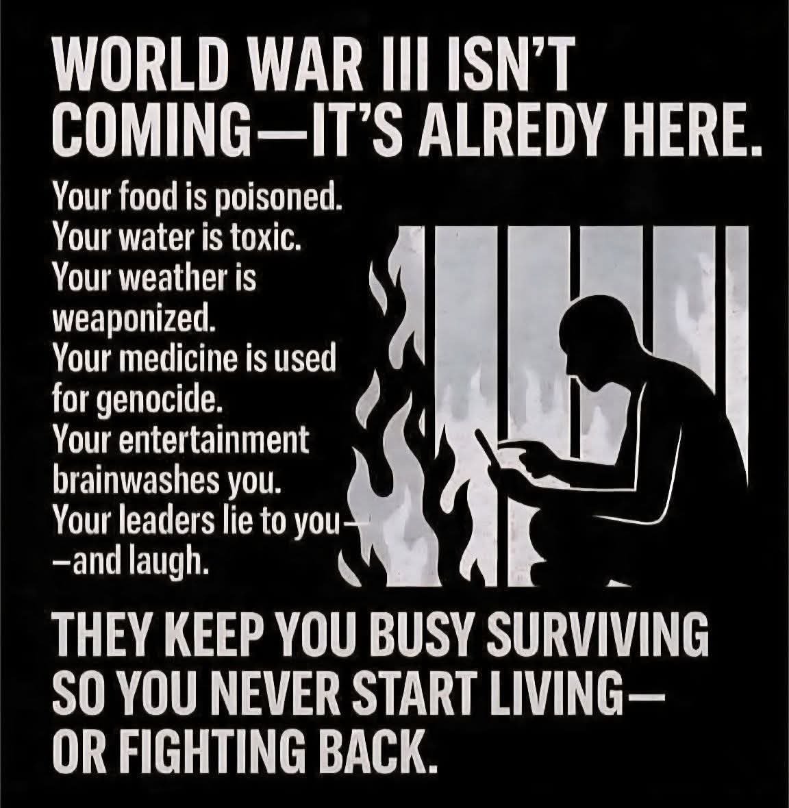🙏kinthenorthwest 🙏 (@kinthenorthwest) on Twitter photo <a href="/LTaylor59980/">LT Taylor</a> <a href="/Brenlin01/">Brenlin01</a> <a href="/surgerysleeper/">Bob</a> <a href="/FroniterLyn/">Lyn Moss</a> <a href="/marie_ide80526/">Deborah Marie</a> <a href="/YouWishUwere4US/">You Wish</a> <a href="/PPPTCE/">Calvin Polite</a> <a href="/WaydeDelafield/">Wayde Delafield</a> <a href="/ProjectConstitu/">Project Constitution</a> <a href="/LPuntjes26685/">Light Work, Big Results</a> <a href="/traveler002/">🌄🇺🇸Garry (Froggy)</a> <a href="/kcinor/">Keith</a> <a href="/AngelAlma10/">Angel Alma</a> <a href="/S51781902/">RalphS</a> <a href="/joerg_go_navy/">joerg ⚓ 🇺🇸</a> <a href="/Quin4Trump/">The Future is Red (not blue) 👍🇺🇸👍🇺🇸👍🇺🇸👍</a> <a href="/Una_Alta_Volta/">Marie@nevergiveup</a> <a href="/Michael_G_RnD/">Michael G</a> <a href="/Visitor22/">Visitor 22 ❌</a> <a href="/maga4joe/">Joe Patriot</a> <a href="/MarilynLavala/">❌🇺🇸Marilyn Lavala🇺🇸✊❌ #CCOT☦🙏✝️🛐✡️☮️💜</a> <a href="/robcarlson20/">rob carlson</a> <a href="/wrongwaywilly56/">DB17</a> <a href="/DennisH59386592/">Dennis Harrison</a> <a href="/nightwarrior603/">nightwarrior 🍊🍊🍊🍊</a> <a href="/diggihop/">Diggi</a> <a href="/sherry2diamond/">sherry loves America🍊freedom 🍊</a> <a href="/OldPrague/">California🇺🇸🦅</a> <a href="/Mike24632892/">Basement Troll-IDGAF</a> <a href="/ICanPlainlySee/">Henry Kringle 🇺🇸</a> <a href="/RJPez1/">R.J.Pez</a> <a href="/ReneeGiraldy/">Renee Giraldy</a> <a href="/ElectSense/">President-Elect Commen Sense</a> <a href="/CalvinE43701301/">Calvin Polite</a> <a href="/pinkcouchlady9/">🌸Mayreena🌸</a> <a href="/ginam_minto/">GinaM Kahl Minto Blanton</a> <a href="/Lynda63986855/">GrannieLynda</a> <a href="/VivMilanoFSL/">Viv Milano | Finance Sport Life AI H FL</a> <a href="/Larryputt/">Larry G Putnam</a> <a href="/1AuburnAllie/">🌟Allie🌟</a> <a href="/MvH6259/">Michael H</a> <a href="/DFBHarvard/">Daniel F. Baranowski</a> <a href="/Pat300000/">Pat</a> <a href="/sar62863/">Littlewing</a> <a href="/NationalistOf/">Sic Semper Tyrannis</a> <a href="/_AndrewSpurgeon/">Andrew</a> <a href="/JoeBiden/">Joe Biden</a> <a href="/POTUS/">President Donald J. Trump</a> <a href="/GOP/">GOP</a> Believe or wonder if a Civil War or worse yet WWIII is on horizon.
Or as the meme says already here--
Fake pandemic destroyed many mentally &/or physically & now they don't have energy to fight anymore. <a href="/LTaylor59980/">LT Taylor</a> <a href="/Brenlin01/">Brenlin01</a> <a href="/surgerysleeper/">Bob</a> <a href="/FroniterLyn/">Lyn Moss</a> <a href="/marie_ide80526/">Deborah Marie</a> <a href="/YouWishUwere4US/">You Wish</a> <a href="/PPPTCE/">Calvin Polite</a> <a href="/WaydeDelafield/">Wayde Delafield</a> <a href="/ProjectConstitu/">Project Constitution</a> <a href="/LPuntjes26685/">Light Work, Big Results</a> <a href="/traveler002/">🌄🇺🇸Garry (Froggy)</a> <a href="/kcinor/">Keith</a> <a href="/AngelAlma10/">Angel Alma</a> <a href="/S51781902/">RalphS</a> <a href="/joerg_go_navy/">joerg ⚓ 🇺🇸</a> <a href="/Quin4Trump/">The Future is Red (not blue) 👍🇺🇸👍🇺🇸👍🇺🇸👍</a> <a href="/Una_Alta_Volta/">Marie@nevergiveup</a> <a href="/Michael_G_RnD/">Michael G</a> <a href="/Visitor22/">Visitor 22 ❌</a> <a href="/maga4joe/">Joe Patriot</a> <a href="/MarilynLavala/">❌🇺🇸Marilyn Lavala🇺🇸✊❌ #CCOT☦🙏✝️🛐✡️☮️💜</a> <a href="/robcarlson20/">rob carlson</a> <a href="/wrongwaywilly56/">DB17</a> <a href="/DennisH59386592/">Dennis Harrison</a> <a href="/nightwarrior603/">nightwarrior 🍊🍊🍊🍊</a> <a href="/diggihop/">Diggi</a> <a href="/sherry2diamond/">sherry loves America🍊freedom 🍊</a> <a href="/OldPrague/">California🇺🇸🦅</a> <a href="/Mike24632892/">Basement Troll-IDGAF</a> <a href="/ICanPlainlySee/">Henry Kringle 🇺🇸</a> <a href="/RJPez1/">R.J.Pez</a> <a href="/ReneeGiraldy/">Renee Giraldy</a> <a href="/ElectSense/">President-Elect Commen Sense</a> <a href="/CalvinE43701301/">Calvin Polite</a> <a href="/pinkcouchlady9/">🌸Mayreena🌸</a> <a href="/ginam_minto/">GinaM Kahl Minto Blanton</a> <a href="/Lynda63986855/">GrannieLynda</a> <a href="/VivMilanoFSL/">Viv Milano | Finance Sport Life AI H FL</a> <a href="/Larryputt/">Larry G Putnam</a> <a href="/1AuburnAllie/">🌟Allie🌟</a> <a href="/MvH6259/">Michael H</a> <a href="/DFBHarvard/">Daniel F. Baranowski</a> <a href="/Pat300000/">Pat</a> <a href="/sar62863/">Littlewing</a> <a href="/NationalistOf/">Sic Semper Tyrannis</a> <a href="/_AndrewSpurgeon/">Andrew</a> <a href="/JoeBiden/">Joe Biden</a> <a href="/POTUS/">President Donald J. Trump</a> <a href="/GOP/">GOP</a> Believe or wonder if a Civil War or worse yet WWIII is on horizon.
Or as the meme says already here--
Fake pandemic destroyed many mentally &/or physically & now they don't have energy to fight anymore.