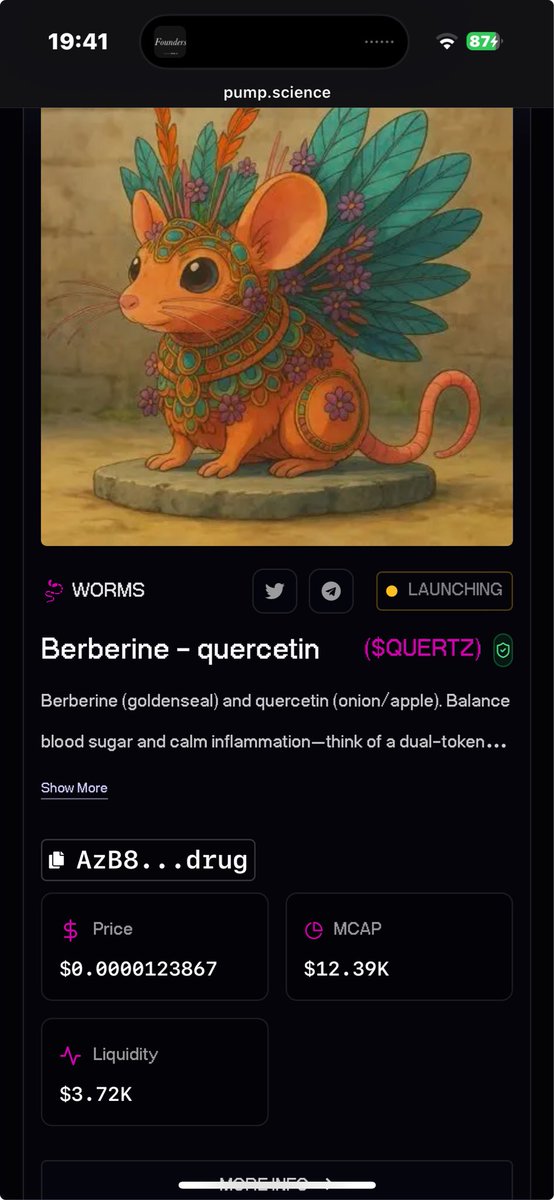 Quertzalberin 🌿💛 -🍏🍂 (@quertzalberin) on Twitter photo We are really lucky to be in this position.
Having a compound that could be tested it’s a privilege <a href="/pumpdotscience/">Pump Science</a>
Go, fund $QUERTZ
AzB8GjW4pn26btFwpp9VwfMo5G8JnjGuoVL9ir3drug We are really lucky to be in this position.
Having a compound that could be tested it’s a privilege <a href="/pumpdotscience/">Pump Science</a>
Go, fund $QUERTZ
AzB8GjW4pn26btFwpp9VwfMo5G8JnjGuoVL9ir3drug