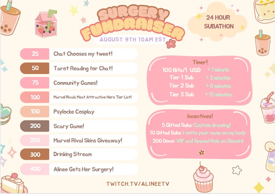 Hiii! Just a heads up in case you missed it on stream  I'm doing a 24-hour capped subathon next Saturday! 🎉