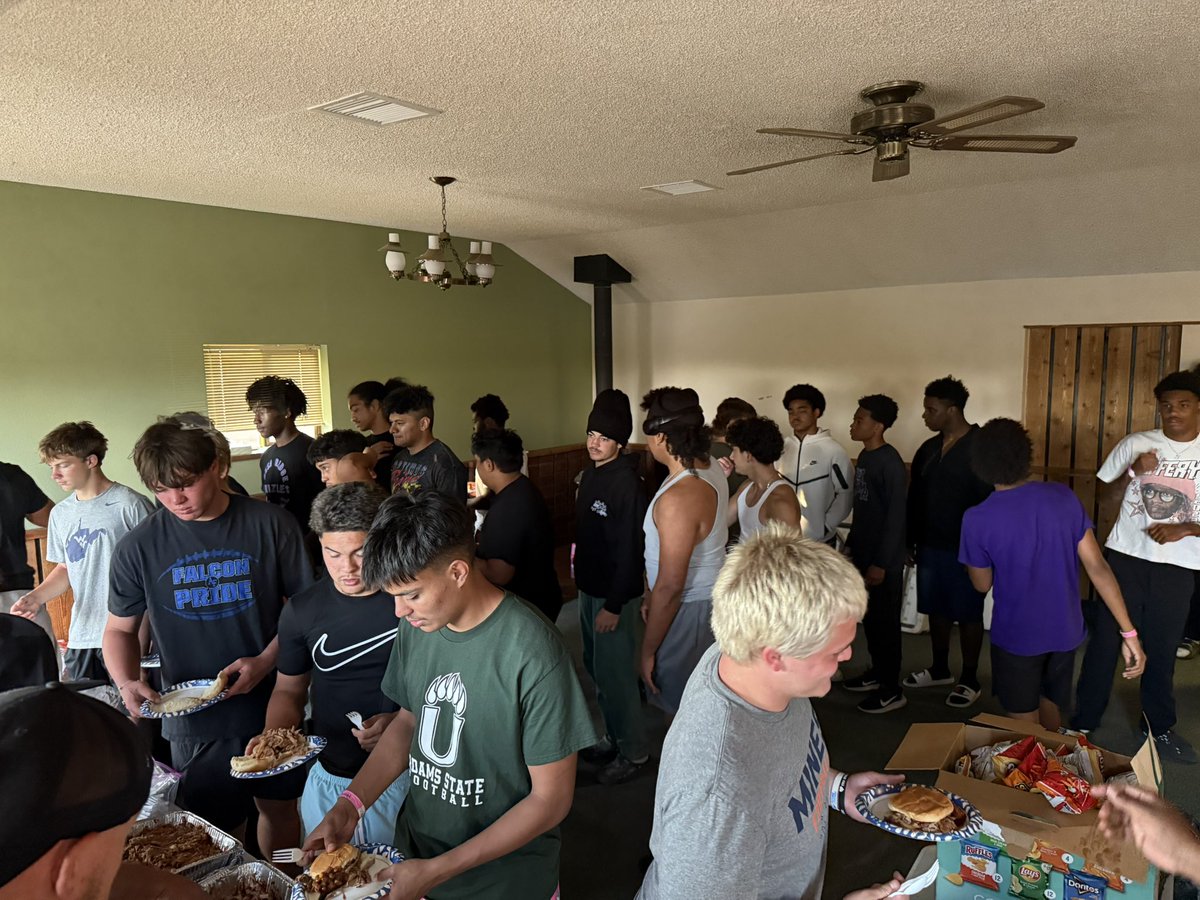 Mesa Ridge Football (@mesaridgefootb1) on Twitter photo <a href="/MesaRidgeFootb1/">Mesa Ridge Football</a> had an awesome team BBQ dinner tonight w/ <a href="/jcalip_02/">J_Calip02</a> and <a href="/CoachTom45/">Tom Cutcher (Coach Tom)</a> on the grill 👨🍳! Thank you to all the coaches & parents, it truly takes a village to feed 50 boyz.
<a href="/MRHSGRIZZLIES/">Mesa Ridge Grizzlies</a> <a href="/WidefieldD3/">widefieldd3</a> <a href="/WSD3ParksAndRec/">Widefield Parks&Rec</a>
#Exit132A #TheGrizzlyWay #FamilyTime <a href="/MesaRidgeFootb1/">Mesa Ridge Football</a> had an awesome team BBQ dinner tonight w/ <a href="/jcalip_02/">J_Calip02</a> and <a href="/CoachTom45/">Tom Cutcher (Coach Tom)</a> on the grill 👨🍳! Thank you to all the coaches & parents, it truly takes a village to feed 50 boyz.
<a href="/MRHSGRIZZLIES/">Mesa Ridge Grizzlies</a> <a href="/WidefieldD3/">widefieldd3</a> <a href="/WSD3ParksAndRec/">Widefield Parks&Rec</a>
#Exit132A #TheGrizzlyWay #FamilyTime