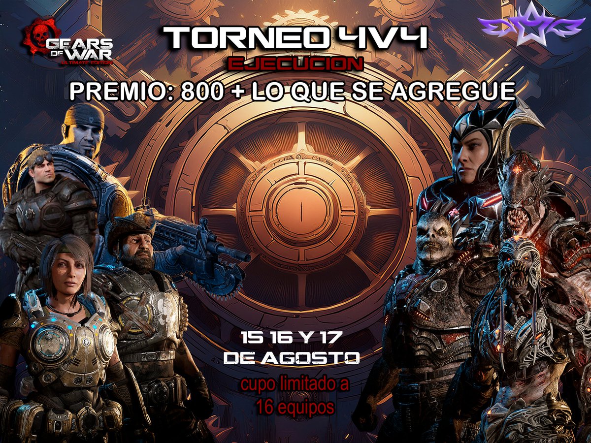 PRIMER TORNEO GRATUITO 

PARA REGISTRO POR DM:
NOMBRE DE EQUIPO
GT DE 4 INTEGRANTES PRINCIPALES Y 1 BANCA

NO SE APARTAN LUGARES, HASTA QUE NO MANDEN LA INFO COMPLETA NO SERAN REGISTRADOS. 

SI ALGUNA ORG O PERSONA QUIERE INCREMENTAR PREMIO, MANDAR DM.
