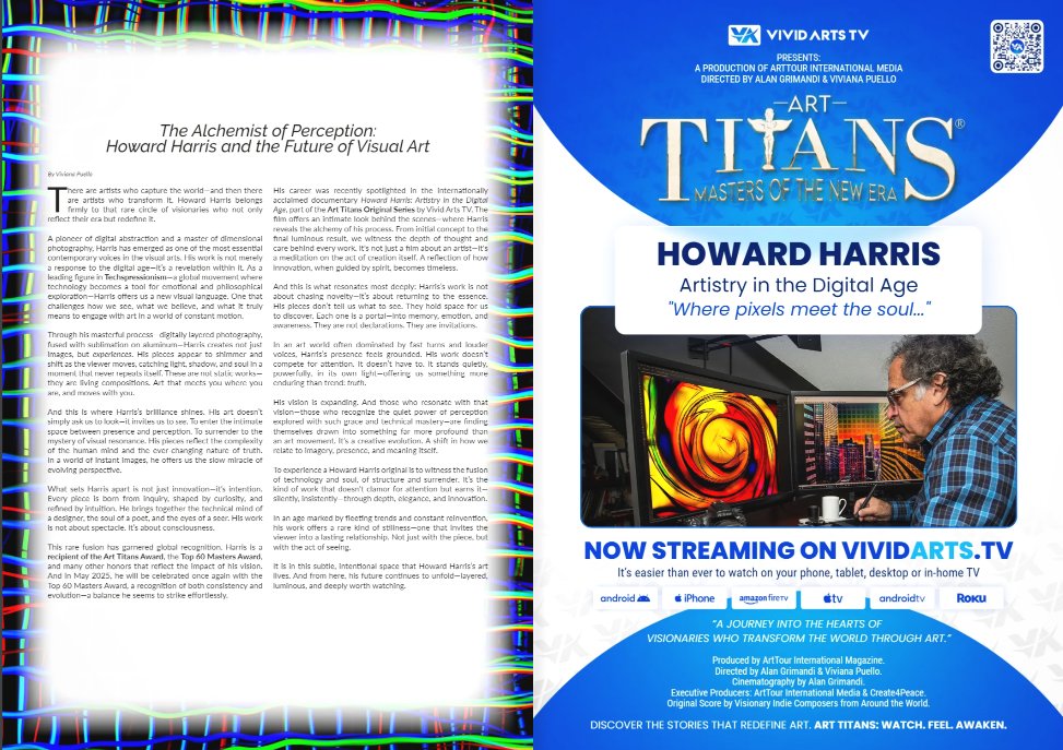 #AgoraArtistOnTheMove: Featured in ArtTour International Magazine’s 2025 Spring Issue (pp. 14–17), #AgoraArtist Howard Harris continues to redefine the visual experience, one frame at a time. Congratulations, Howard!

🔗 Explore the full issue here: arttourinternational.com/.../2025-sprin…