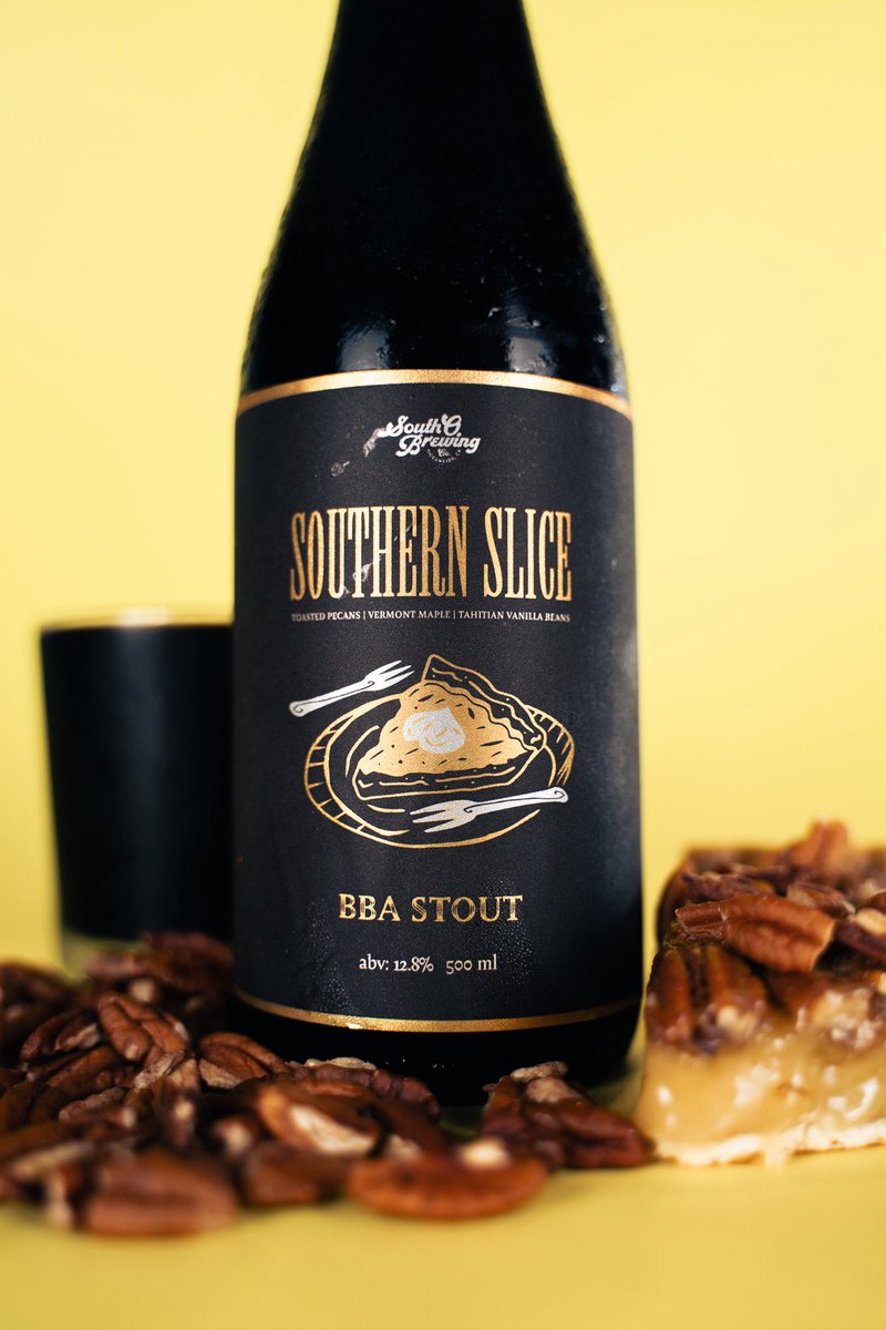 NEW RELEASE - Southern Slice BBA Pecan Stout
We  aged this 12.8% ABV behemoth in 9yr Blantons Gold Barrels and we loaded it with of toasted pecans, rich Vermont maple, and aromatic Tahitian vanilla beans. Limited to 2 X Bottles per person