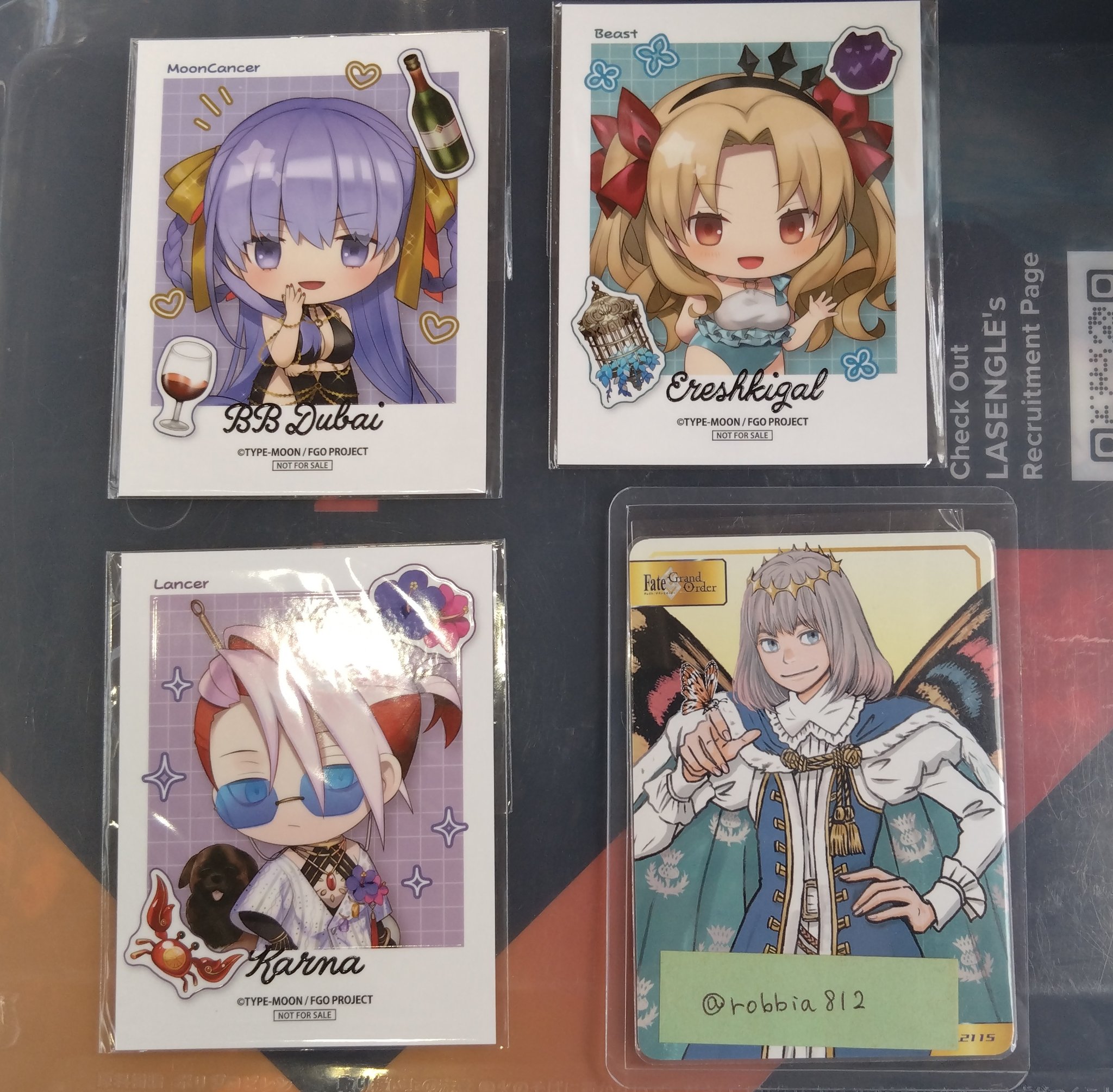 FGOフェス　きゃらとりあ　特典　カルナ　BBドバイ　オベロン　エレシュキガル ⚓enaka🍊 on X: 