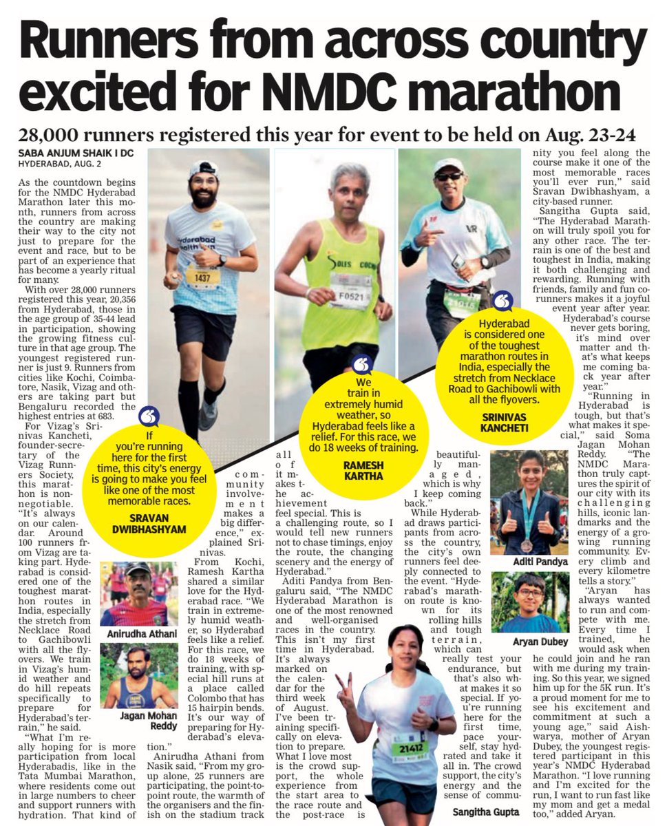 Saba Anjum Shaik (@sabaanjumshaik) on Twitter photo Excitement Builds for NMDC Marathon
deccanchronicle.com/southern-state…
<a href="/hydrunners/">Hyderabad Runners</a> <a href="/Marathon_Hyd/">NMDC Hyderabad Marathon</a> Excitement Builds for NMDC Marathon
deccanchronicle.com/southern-state…
<a href="/hydrunners/">Hyderabad Runners</a> <a href="/Marathon_Hyd/">NMDC Hyderabad Marathon</a>