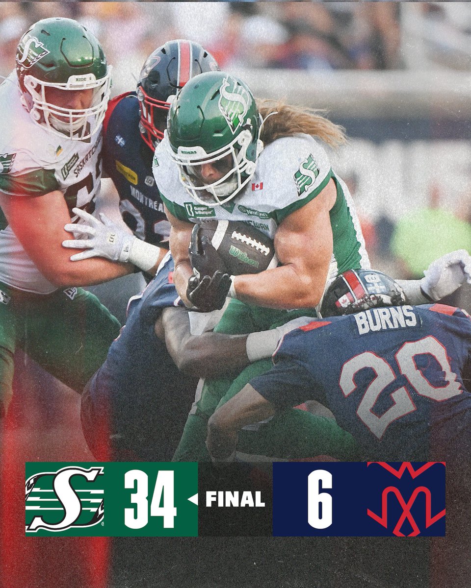 That's seven wins for <a href="/sskroughriders/">Saskatchewan Roughriders</a>!

#CFL