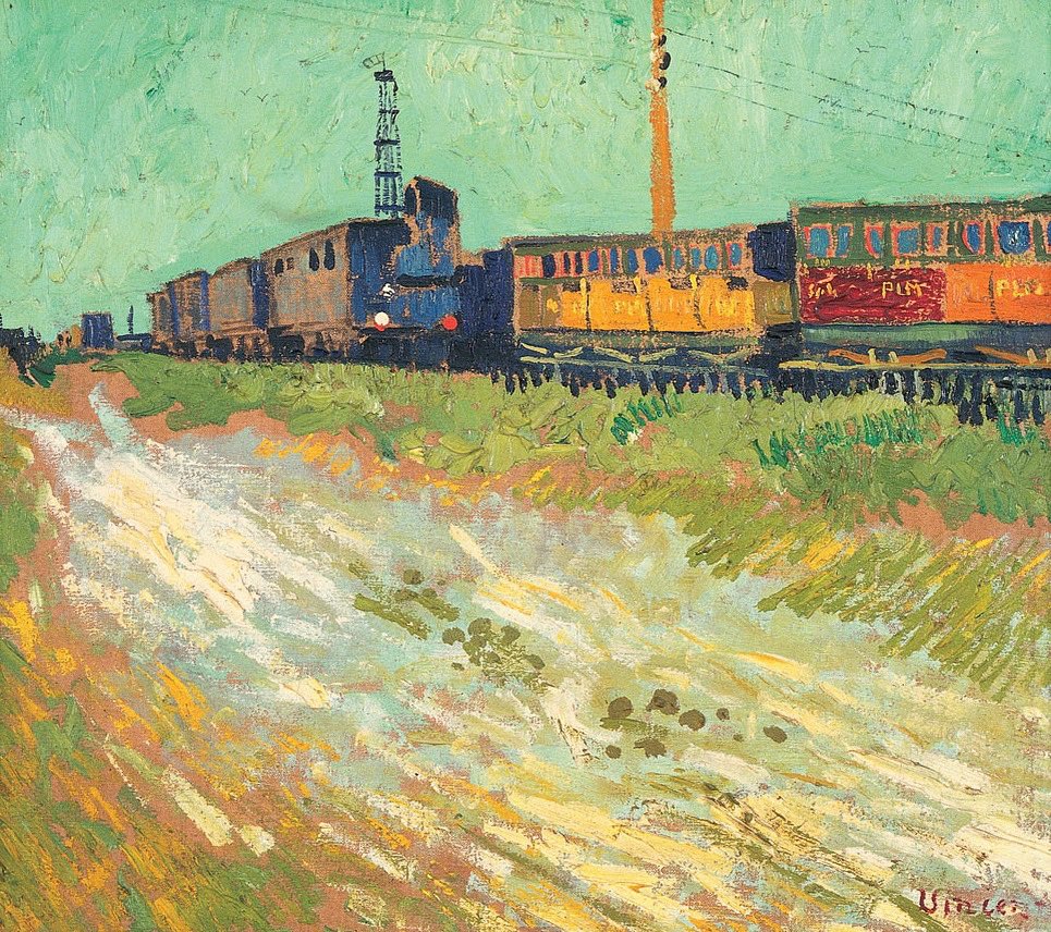 #VanGogh of the Day: Railway Carriages, August 1888. Oil on canvas, 45 x 50 cm. Musée Angladon, Avignon. <a href="/museeangladon/">Musée Angladon</a>