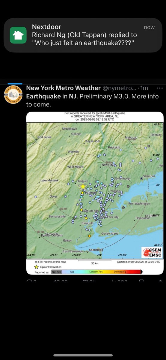oheachris's tweet photo. 3.0 Earthquake North Jersey
#earthquake 
#newjersey https://t.co/03GflKPPTE