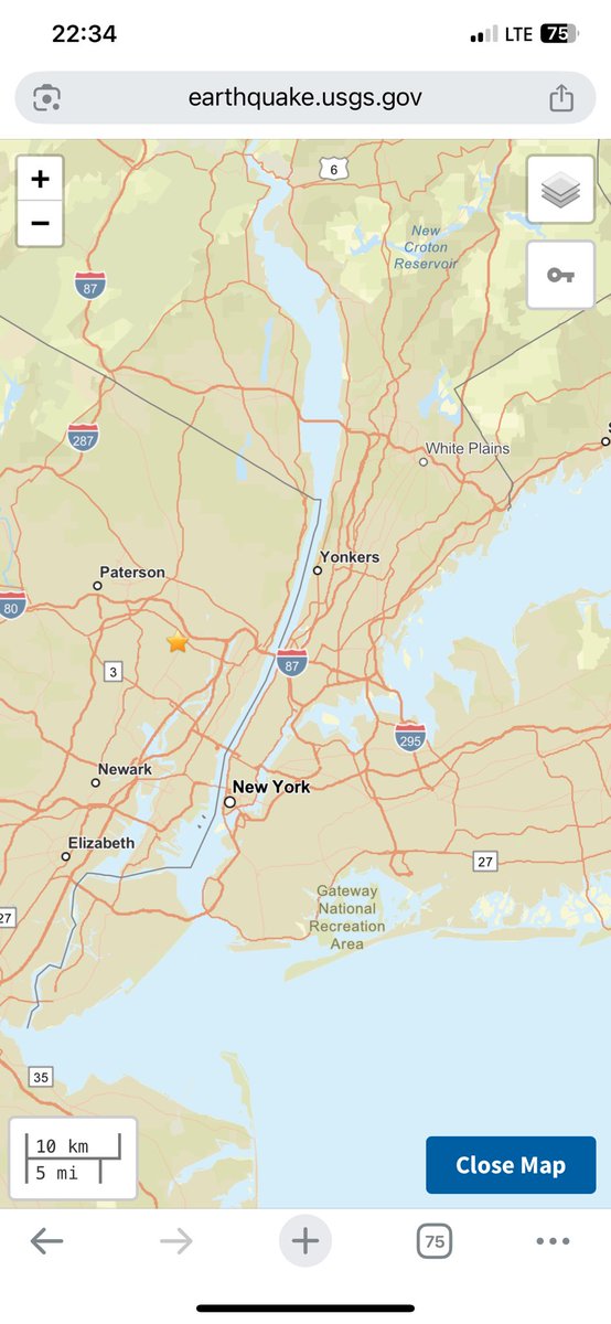 US Geological Survey confirms earthquake in New York metro - west of Rye in Northern NJ: