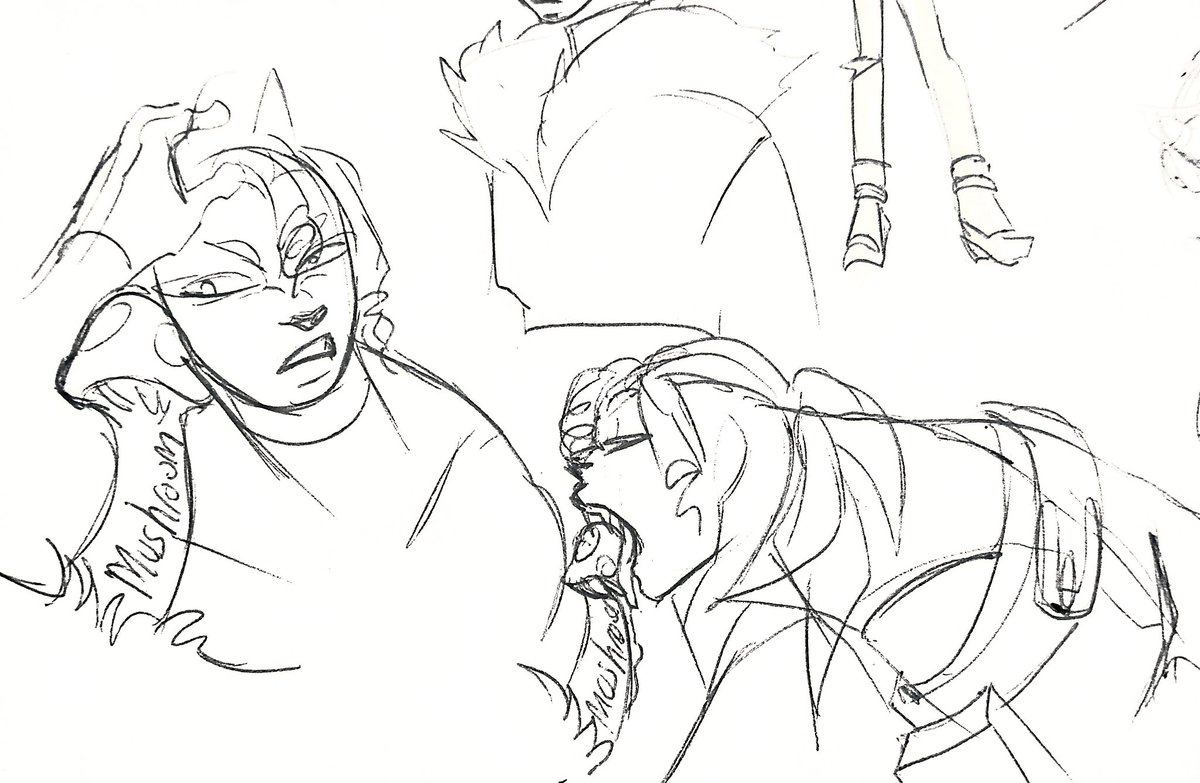 #ShadowTheHedgehog sketches for today don't mind the mushroom