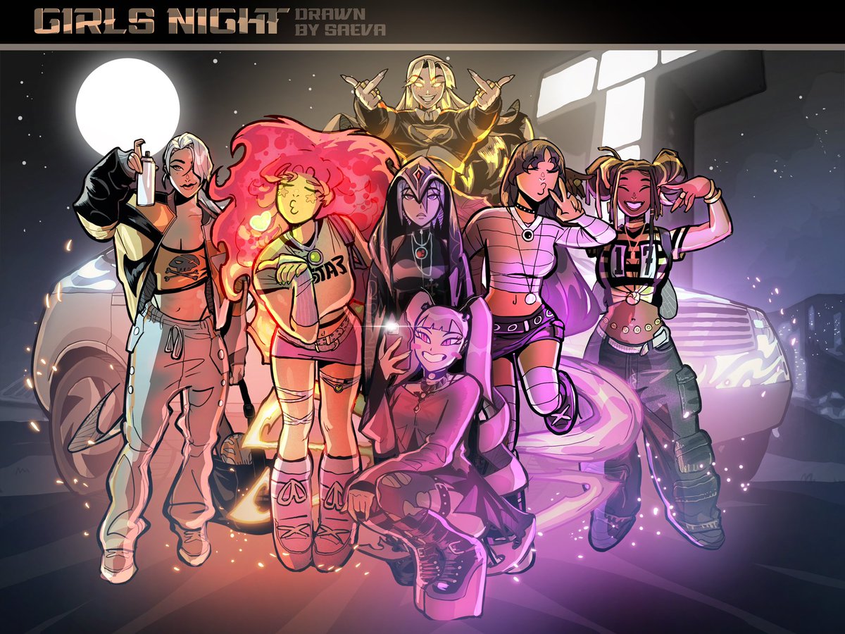 saevastella_'s tweet image. GIRLS NIGHT OUT! (Teen Titans)